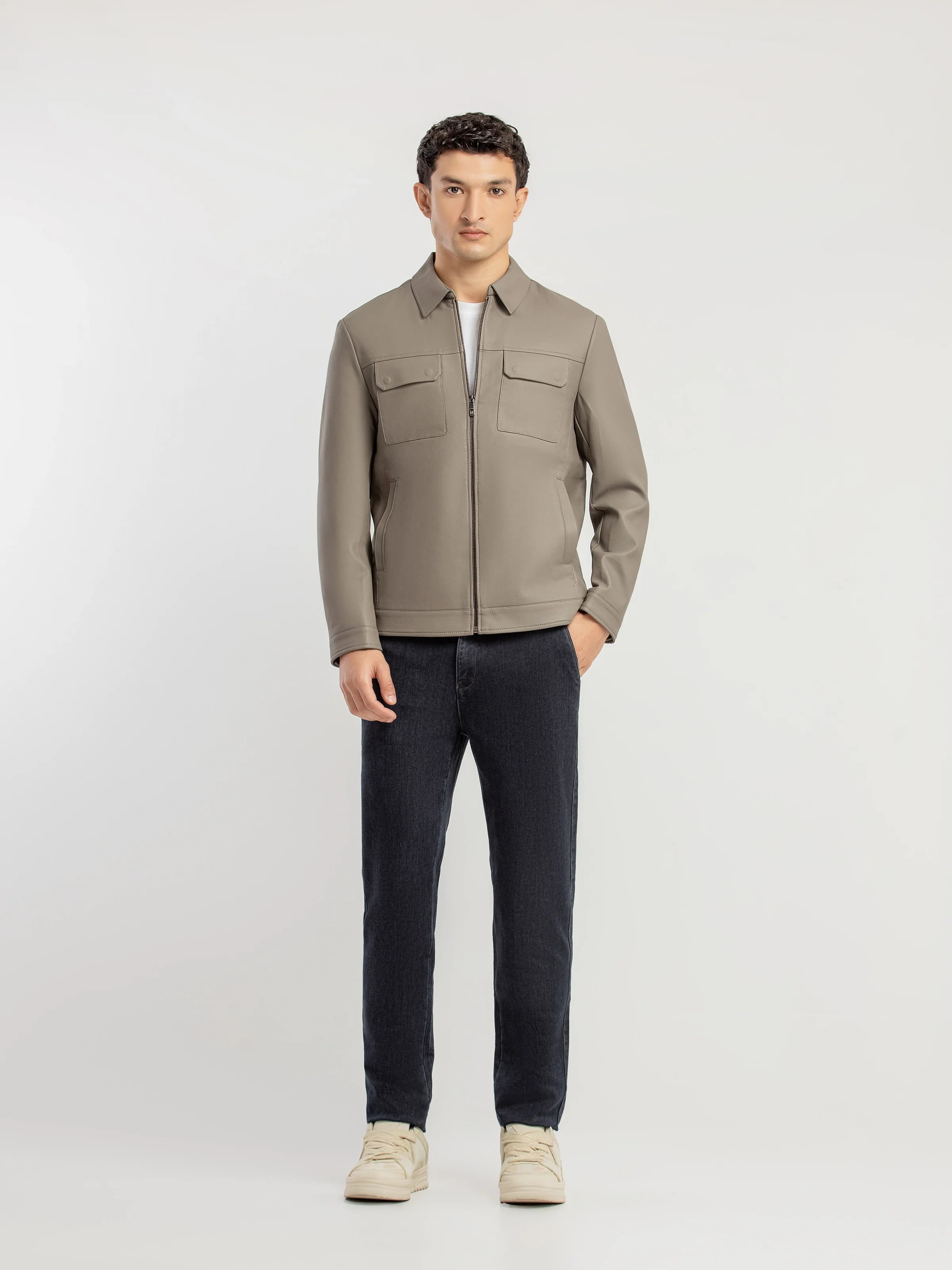 Double Pocket Leather Jacket - EMTJ5-008 - Image 2