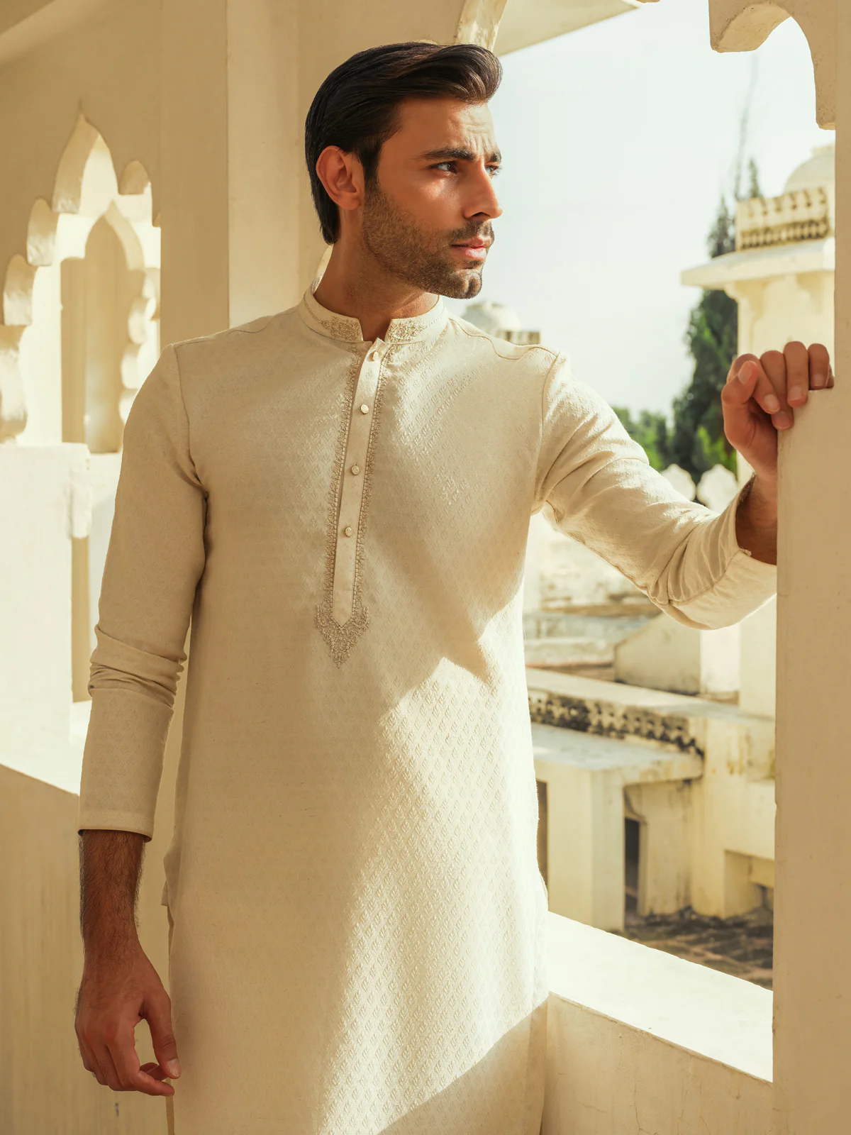Embroidered Jacquard Kurta - EMTKC23-111 - Image 2