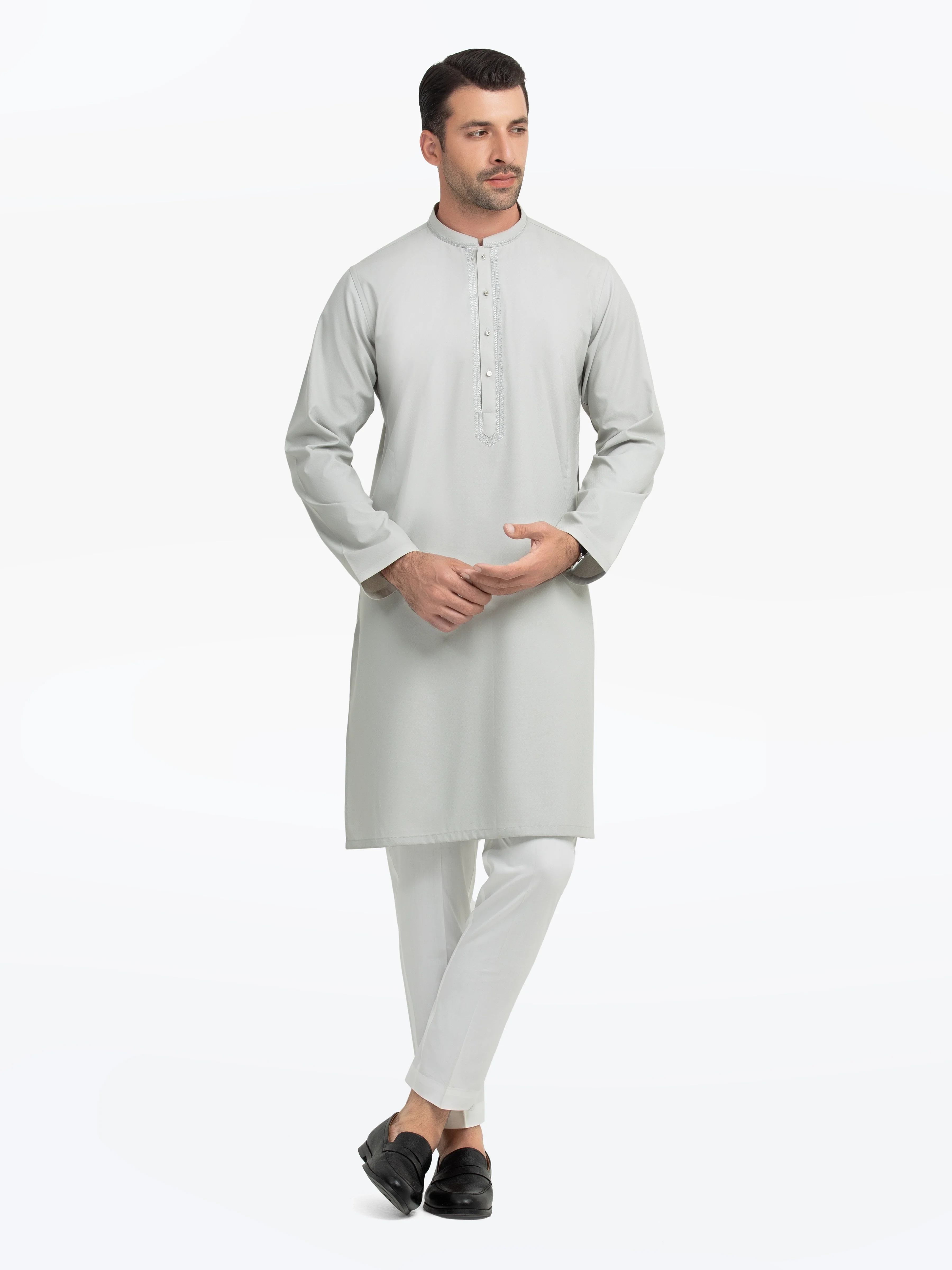 Embroidered Dobby Kurta - EMTK5-99541