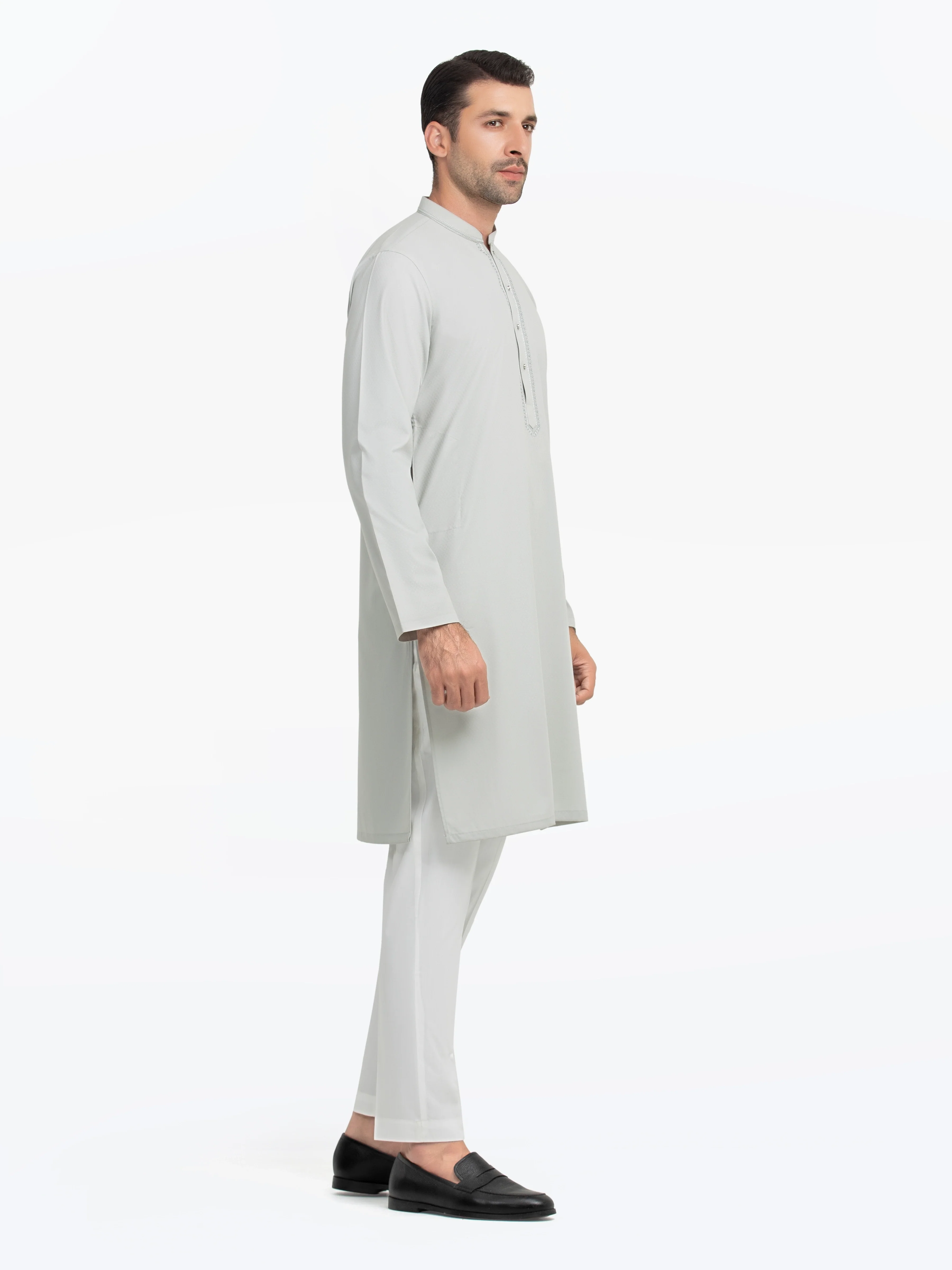 Embroidered Dobby Kurta - EMTK5-99541 - Image 4