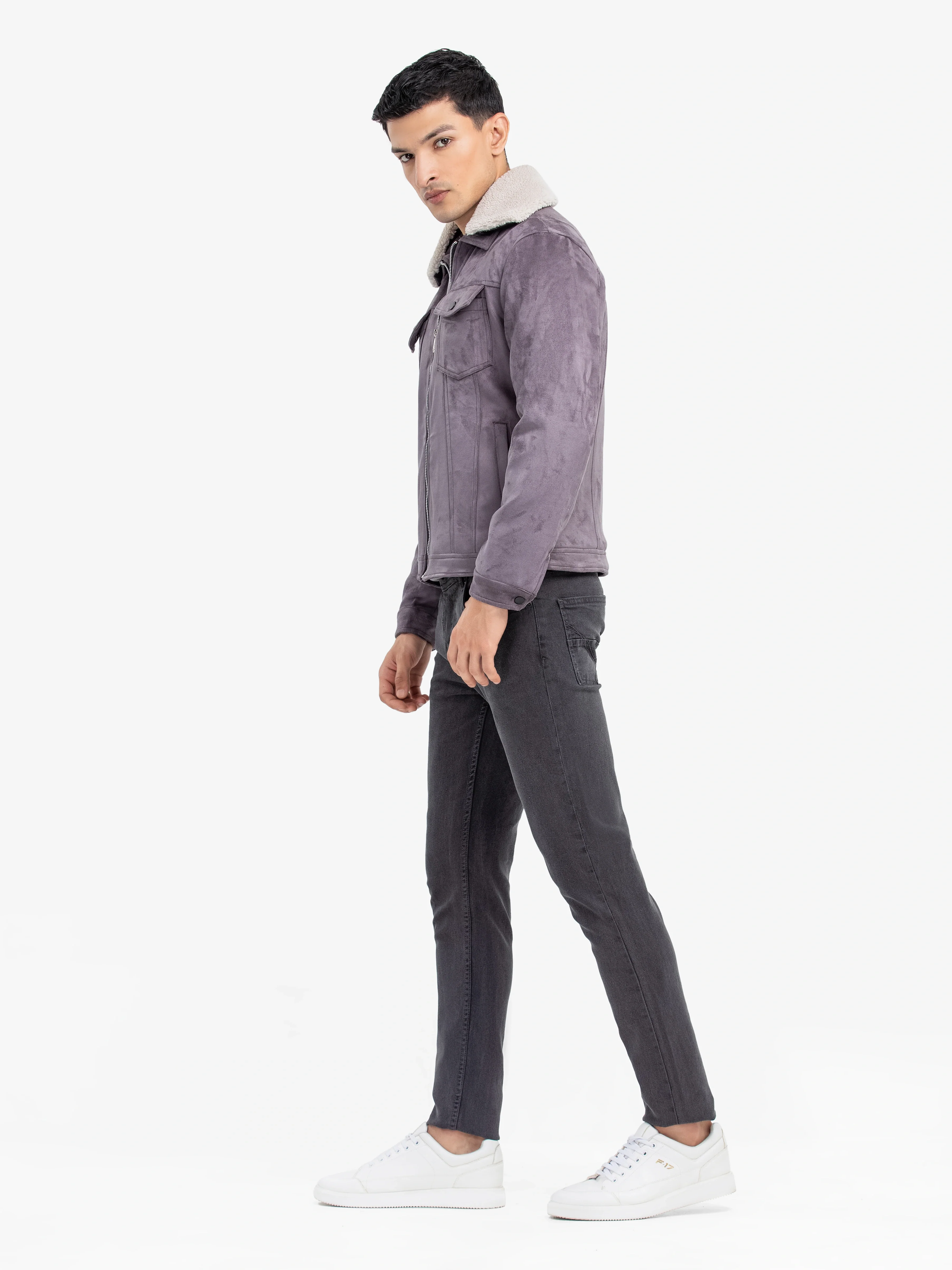 Fur Collar Suede Jacket - EMTJ24-015 - Image 5