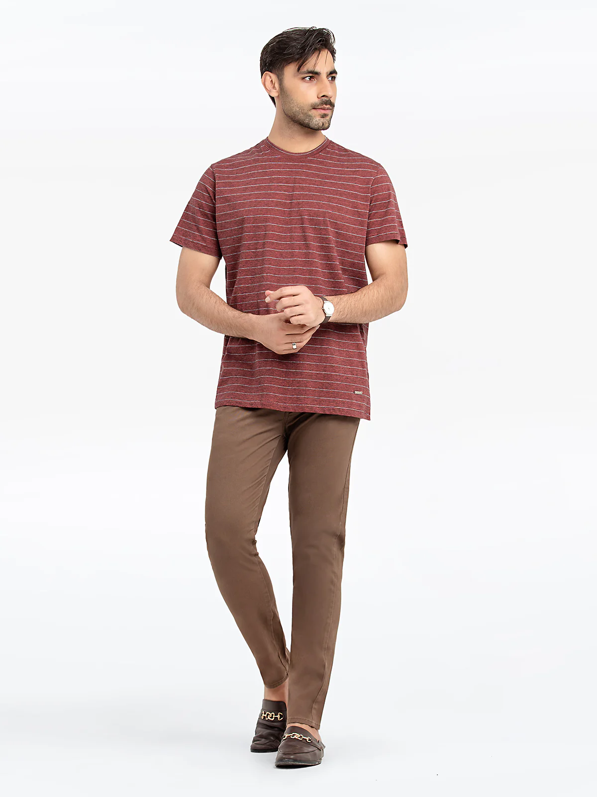 Crew Neck Striped Tee - EMTGT24-015 - Image 2