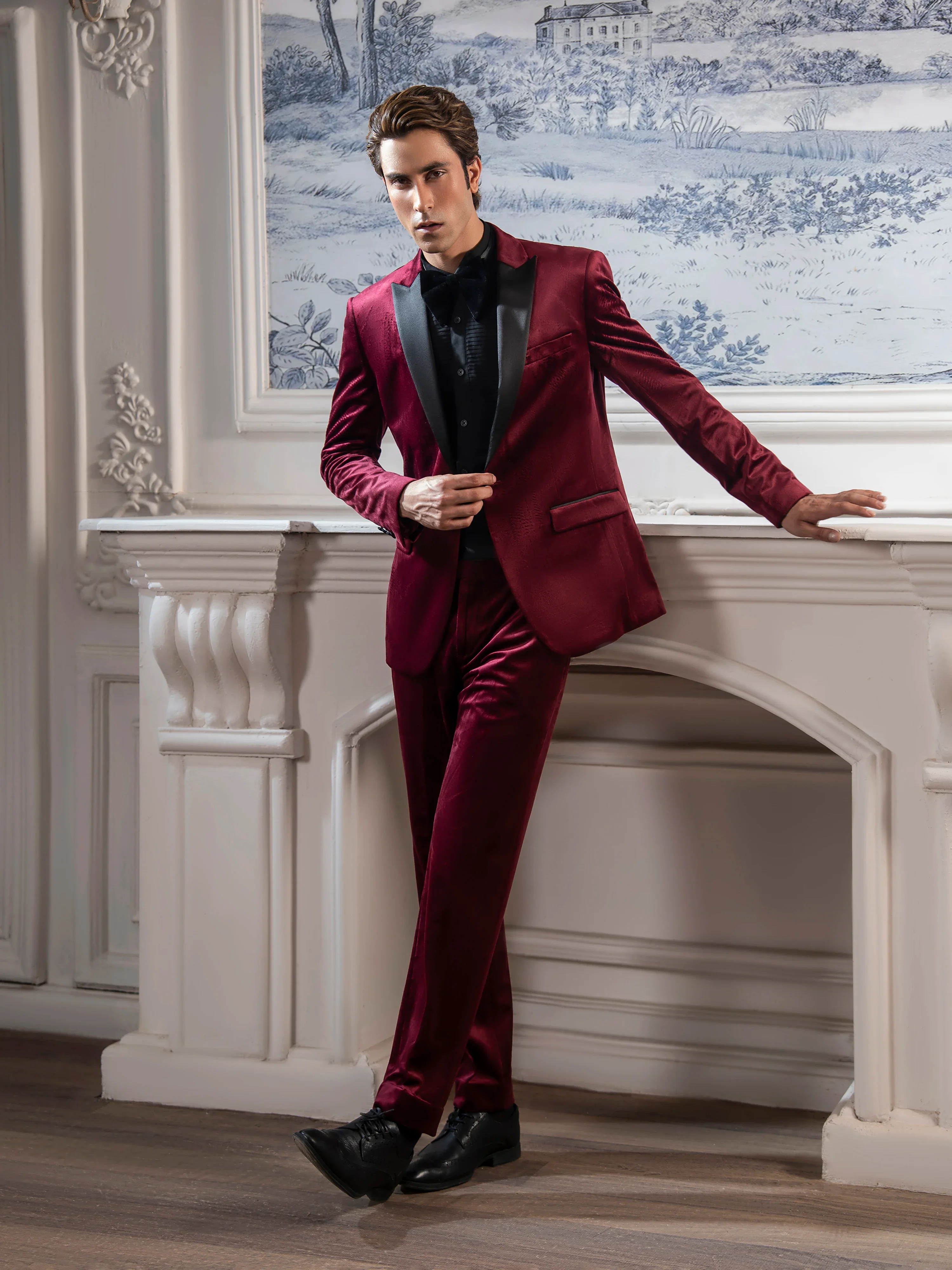 Peak Lapel Collar Tuxedo Suit - ECMTCPT5-1002 - Image 5