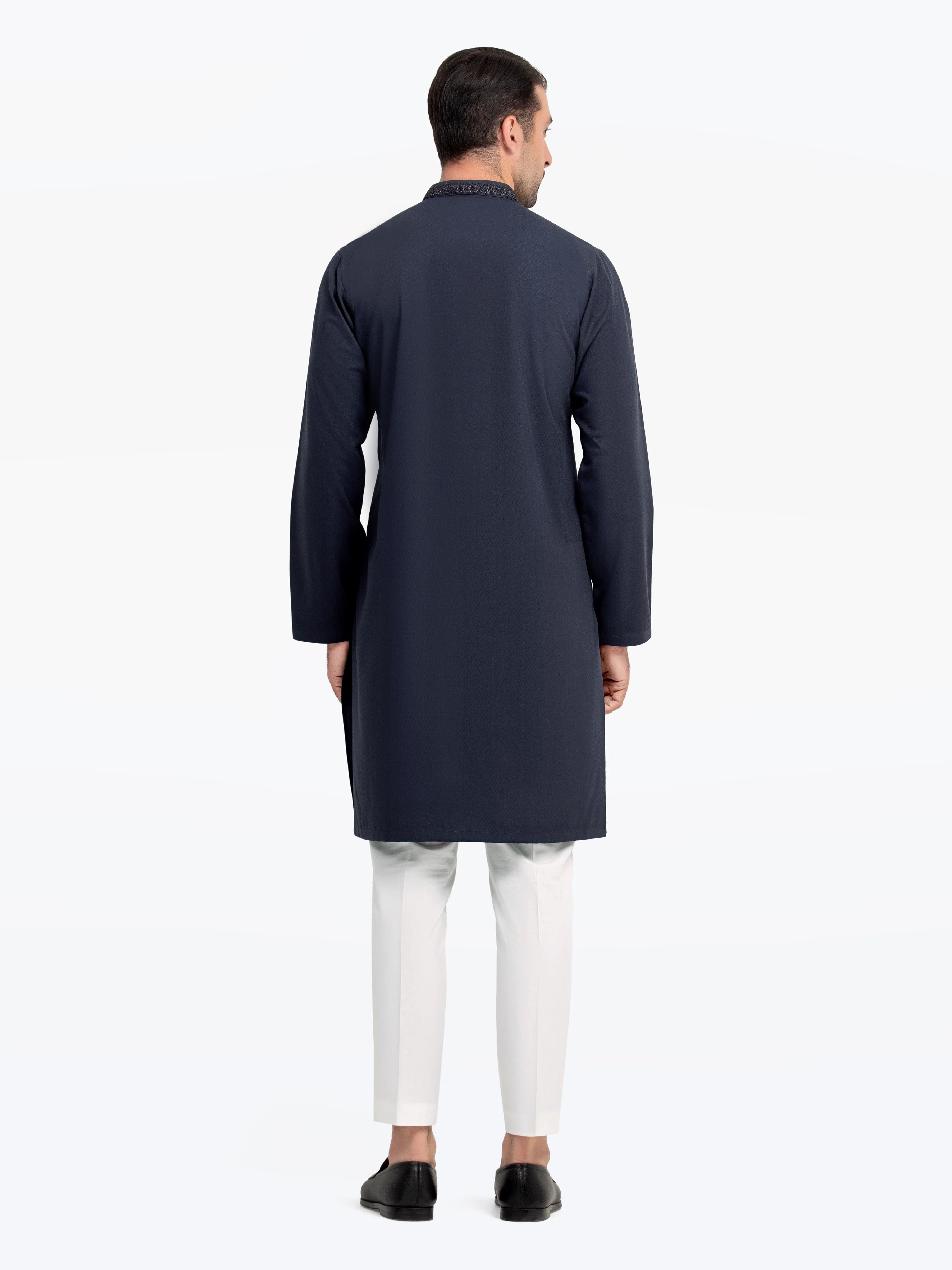 Embroidered Dobby Kurta - EMTK5-99545 - Image 5