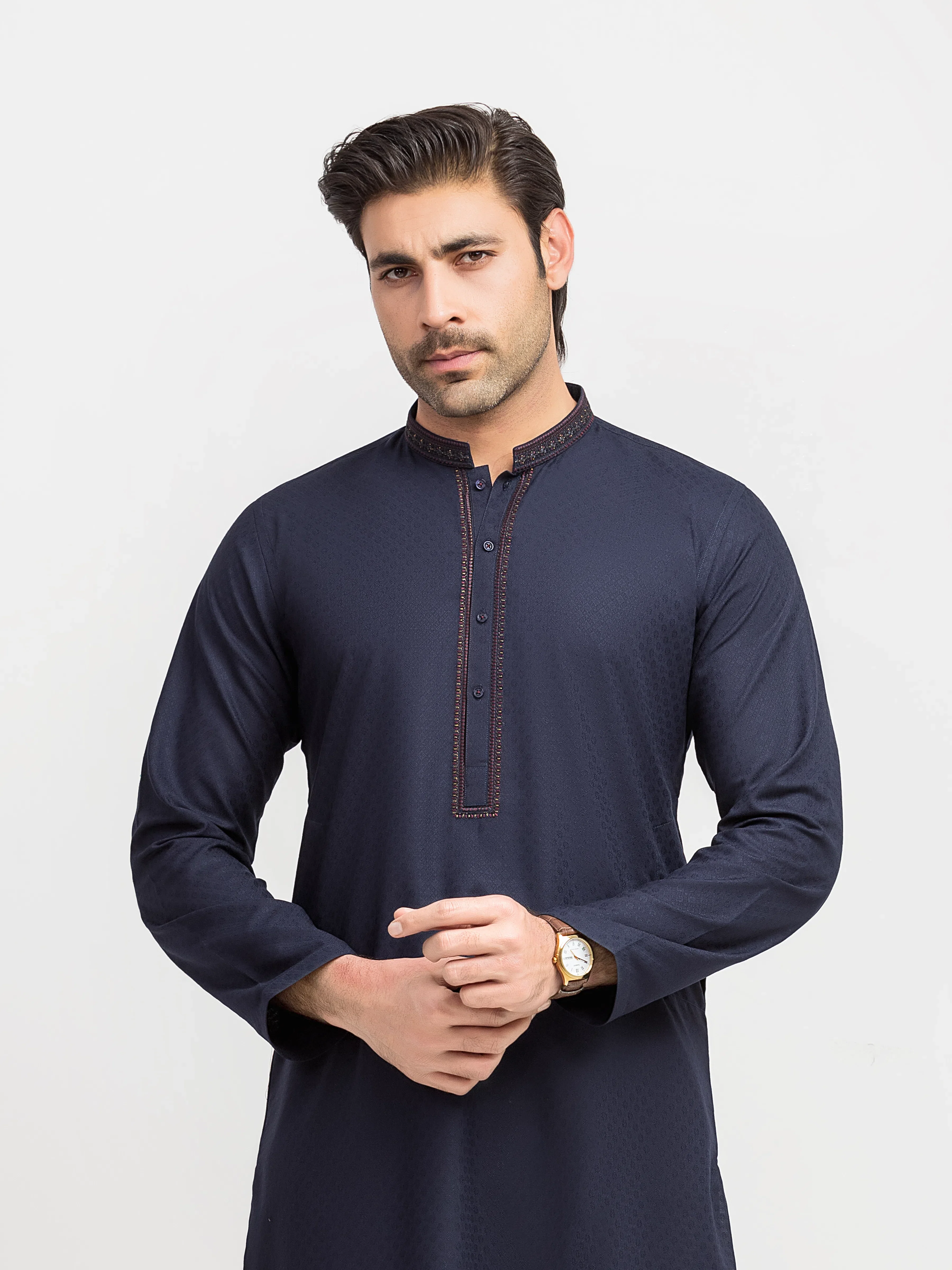 Embroidered Jacquard Kurta - EMTK5-99629 - Image 2