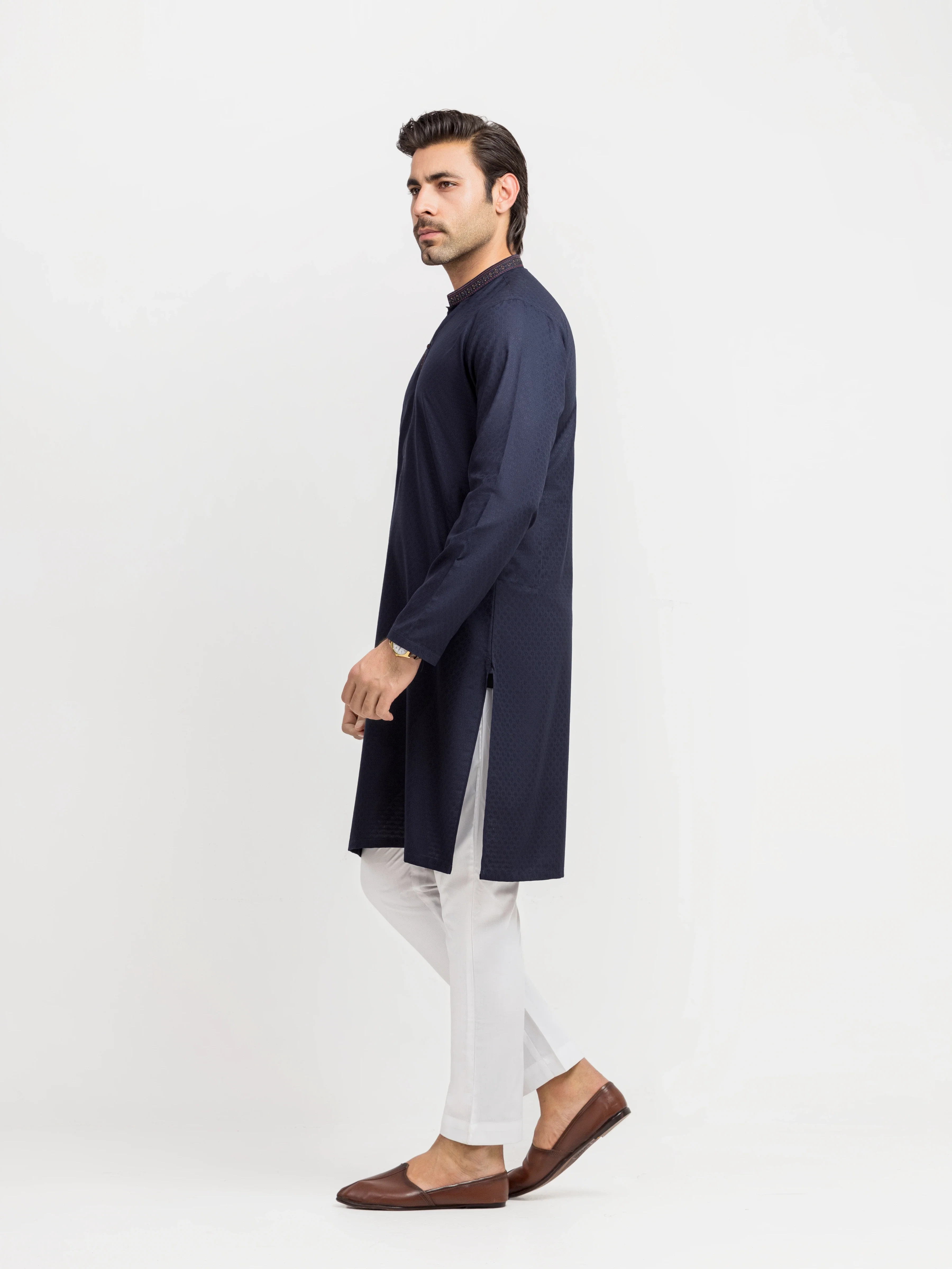 Embroidered Jacquard Kurta - EMTK5-99629 - Image 4