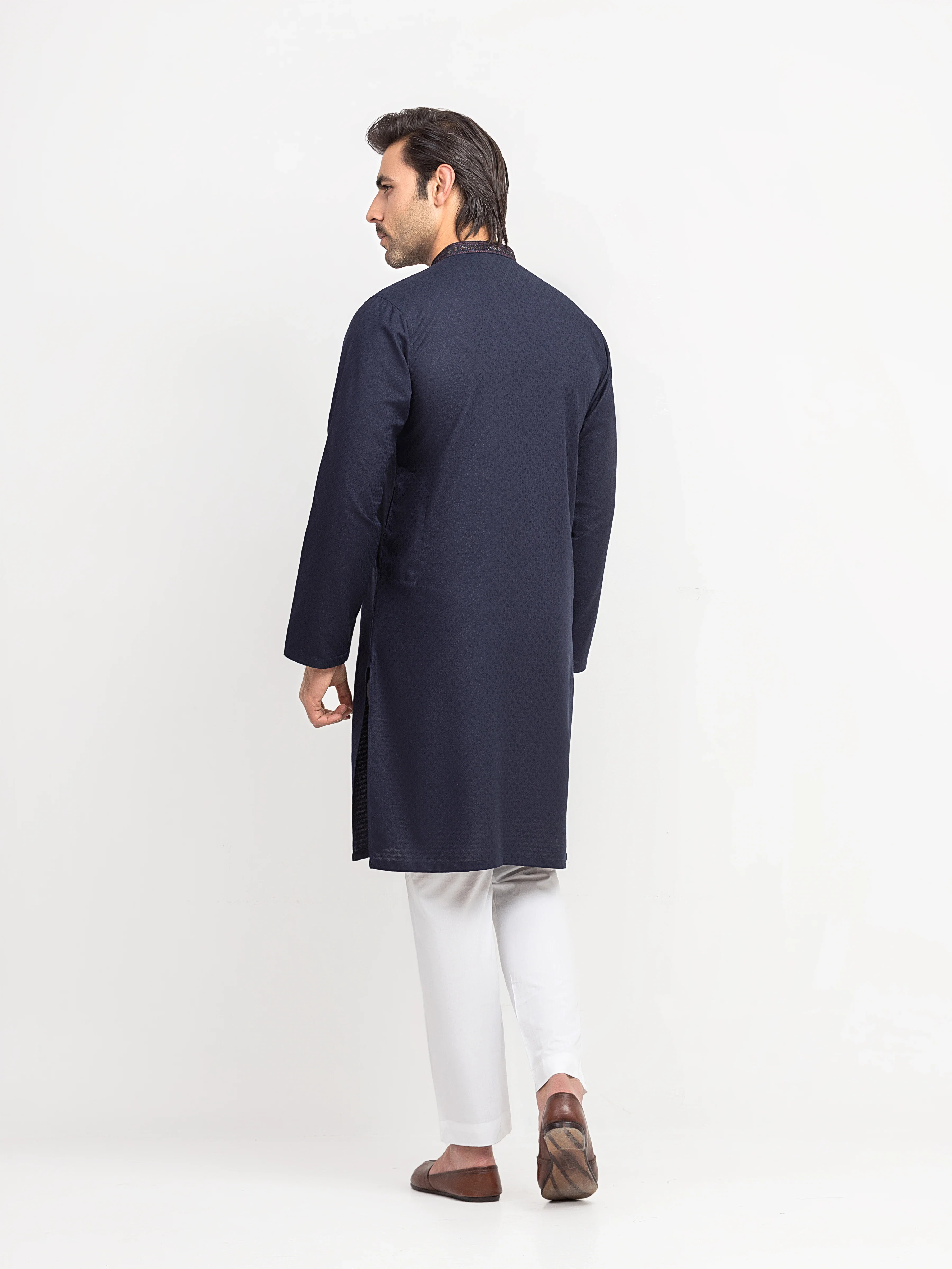 Embroidered Jacquard Kurta - EMTK5-99629 - Image 5