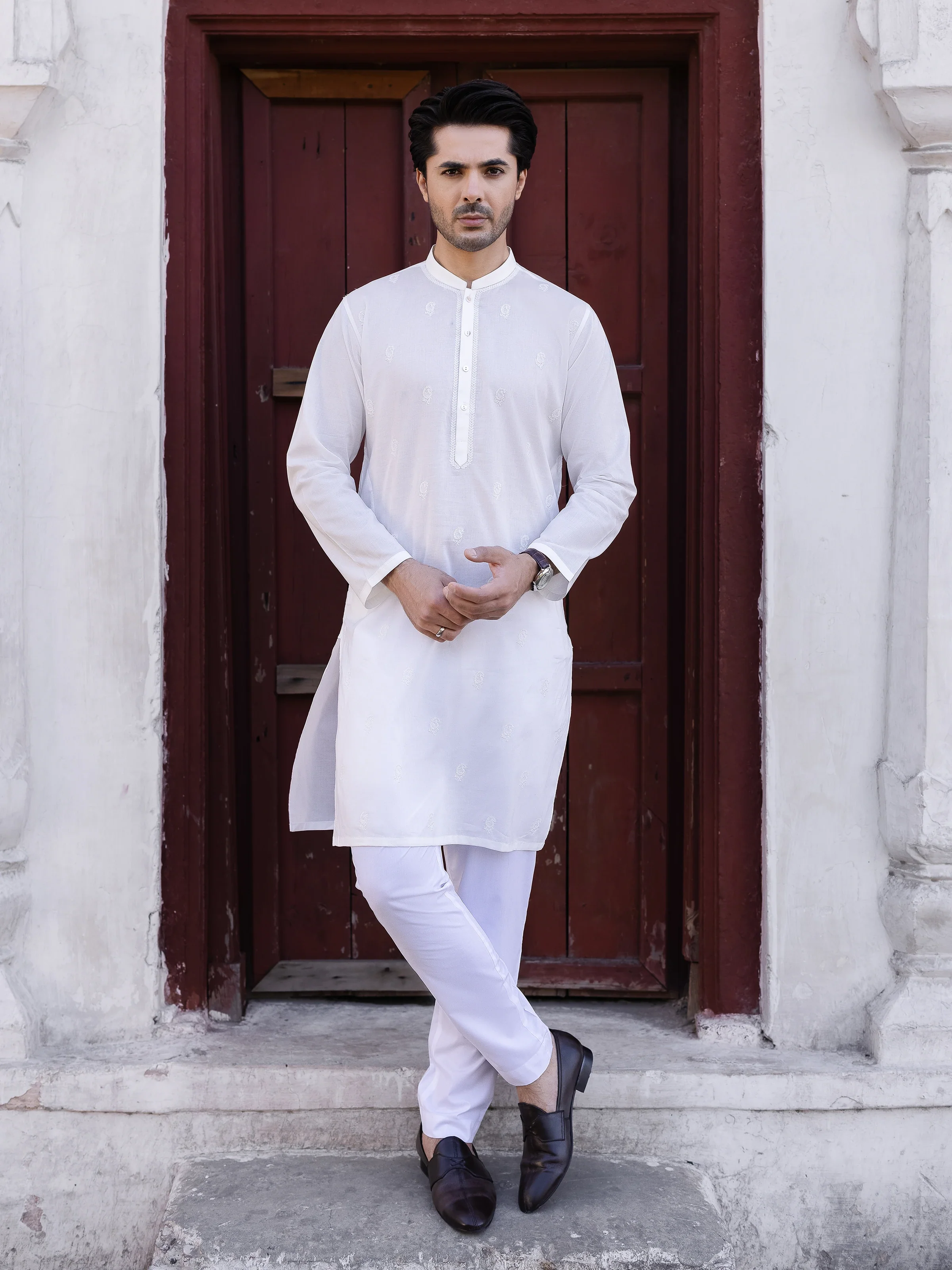 Embroidered Cotton Kurta - EMTK25S-99489 - Image 2