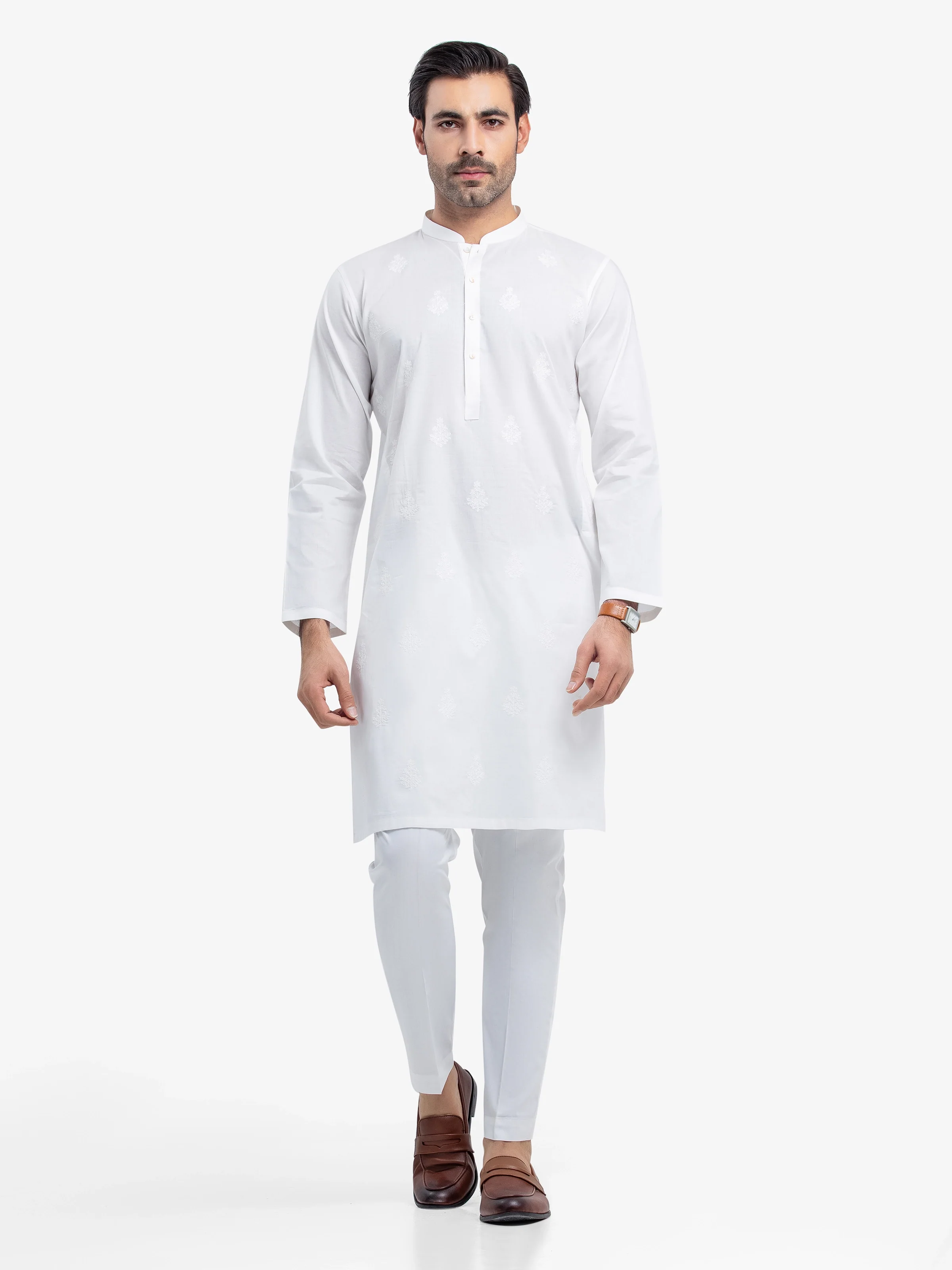 Embroidered Cotton Kurta - EMTK25S-99490