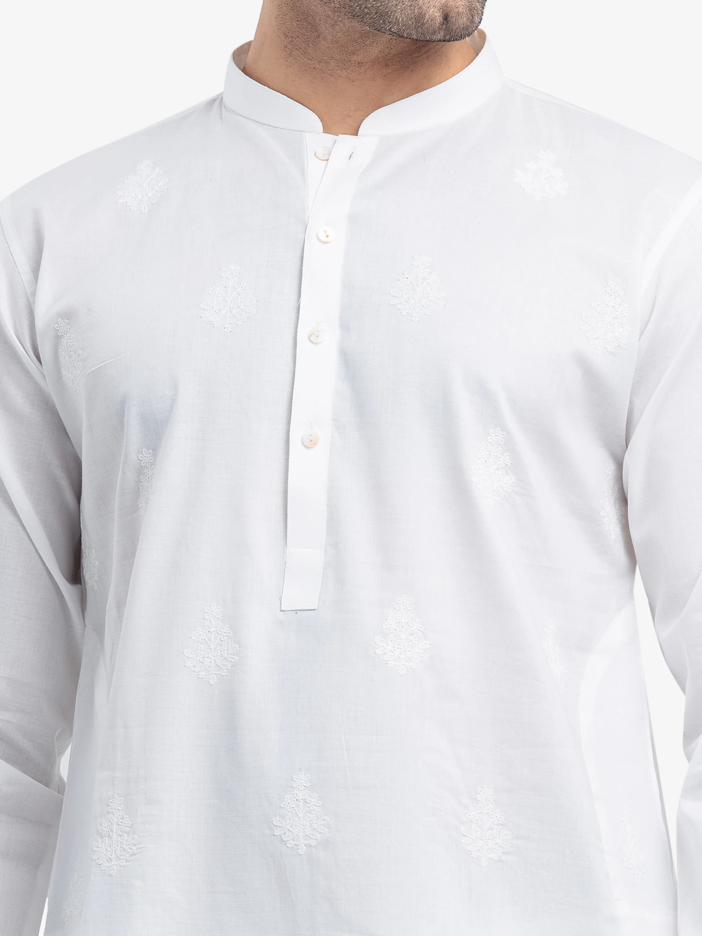 Embroidered Cotton Kurta - EMTK25S-99490 - Image 4