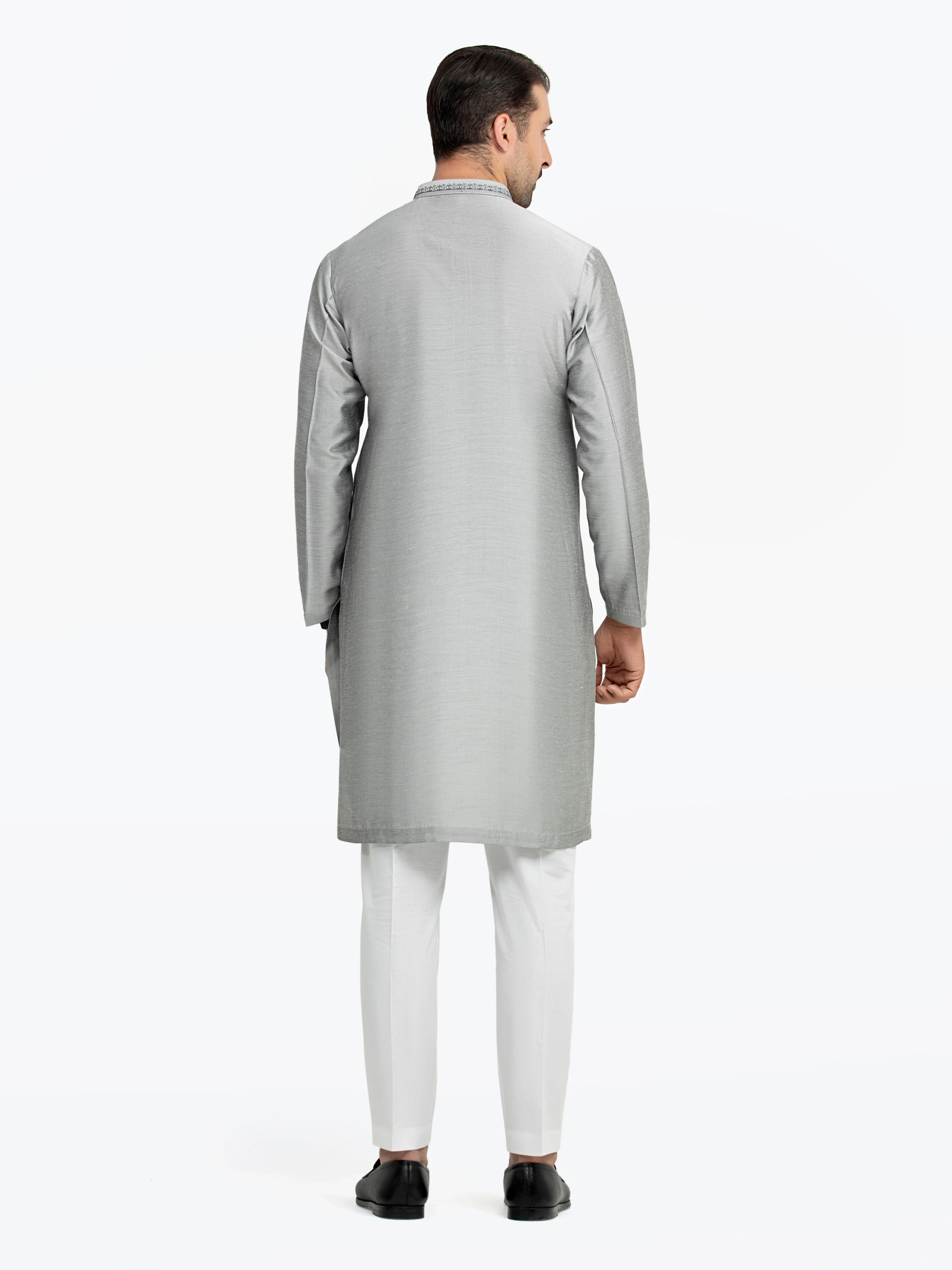 Embroidered Raw Silk Kurta - EMTKC5-147 - Image 5