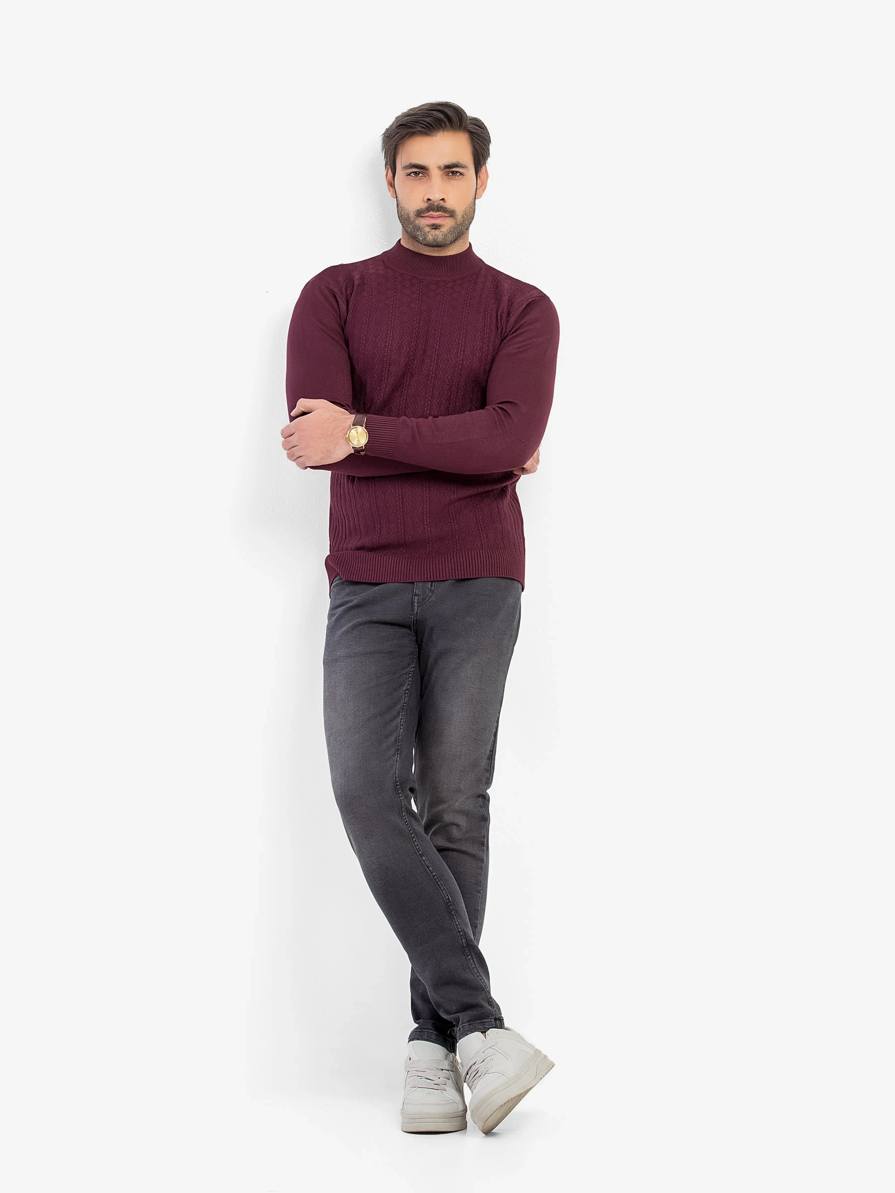 Mock Neck Sweater - EMTSWT5-007 - Image 3