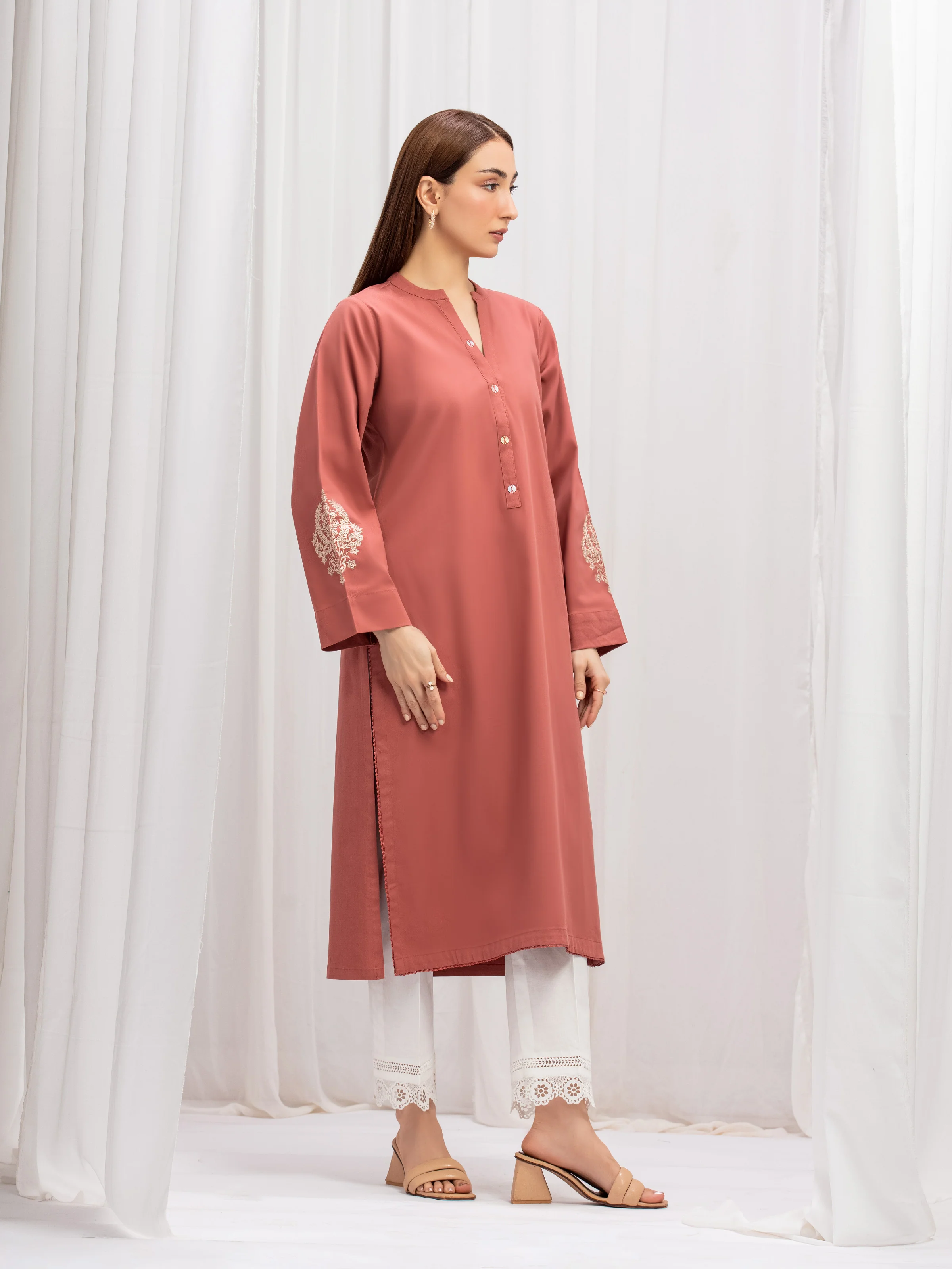 Embroidered Cotton Twill Shirt - EWTKE5-80135S - Image 5