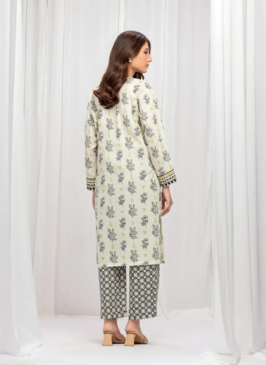 Embroidered Khaddar Shirt - EWTKE24-81320S - Image 5