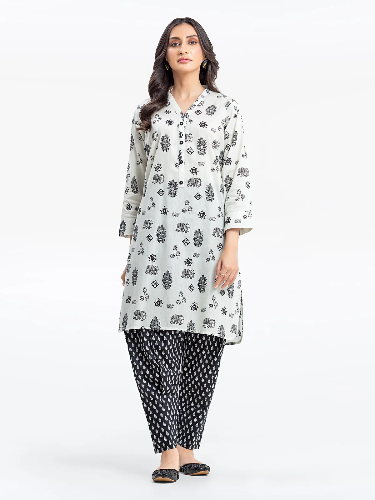 Printed Lawn Shirt - EWTKP24-81142S - Image 2