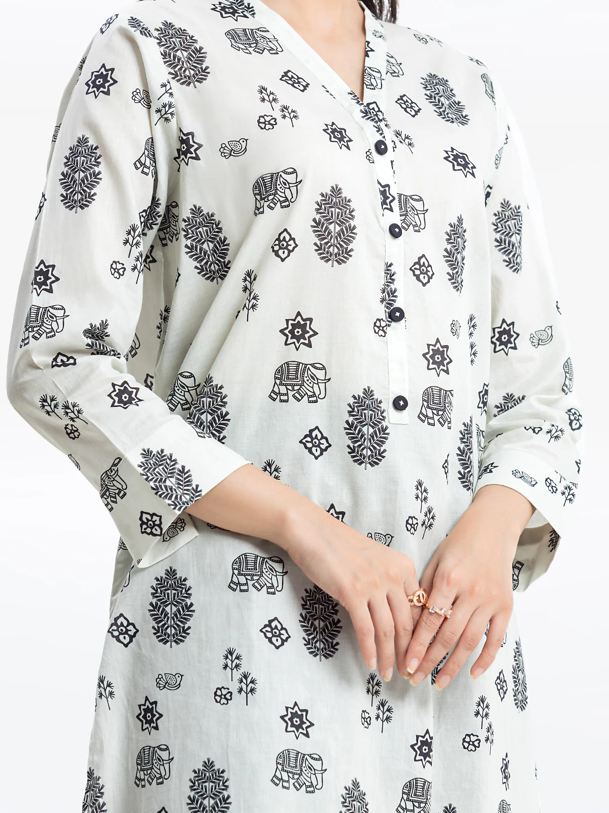 Printed Lawn Shirt - EWTKP24-81142S - Image 4