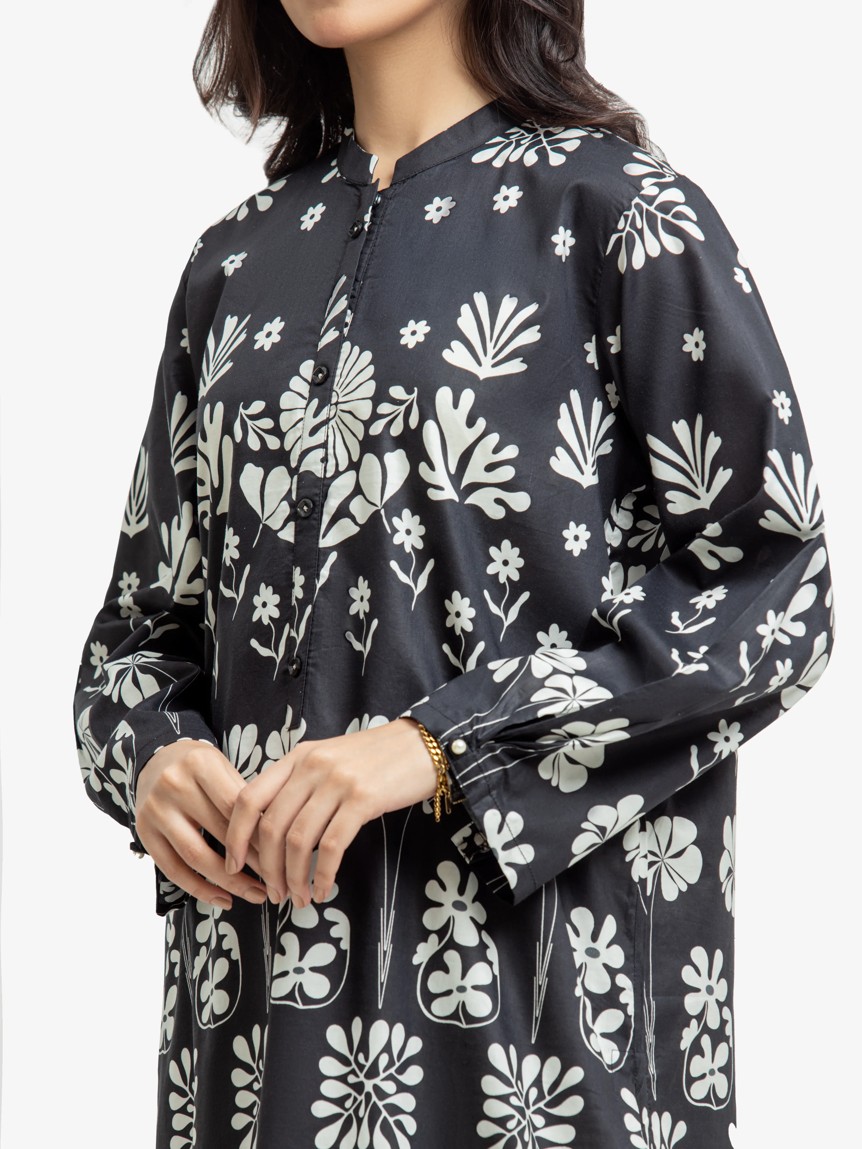 Printed Lawn Shirt - EWTKP24-69719S - Image 3