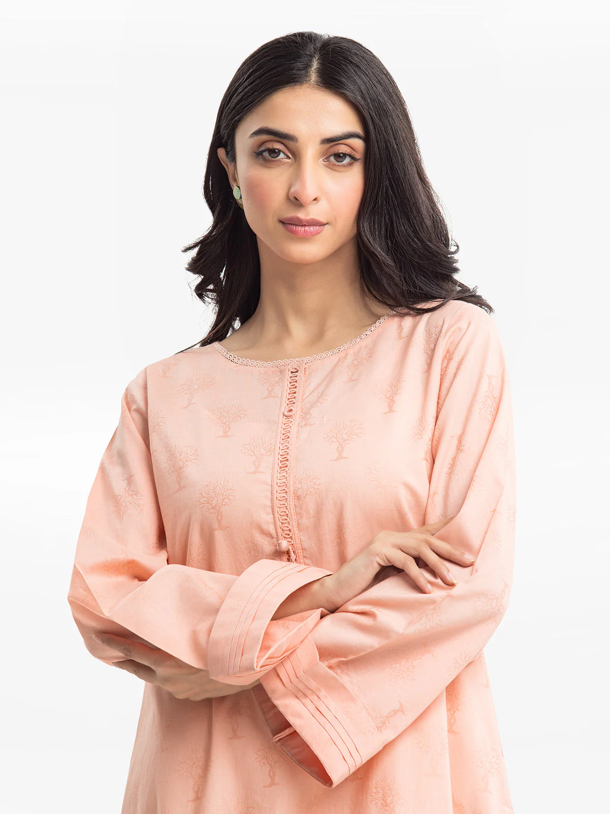 Printed Dobby Shirt - EWTKS24-68957S - Image 2