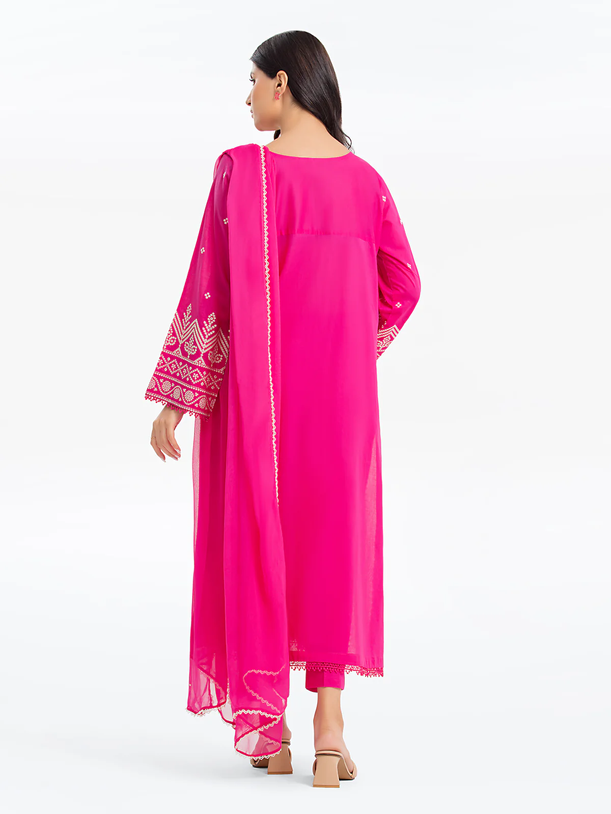 Embroidered Cambric Shirt Trouser - EWTKE24-81049ST - Image 5