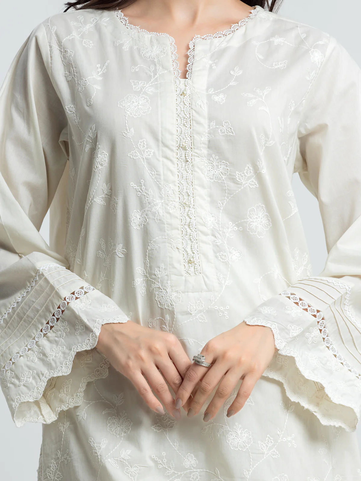 Embroidered Cambric Co-Ord Set - EWTKE24-81063ST - Image 3