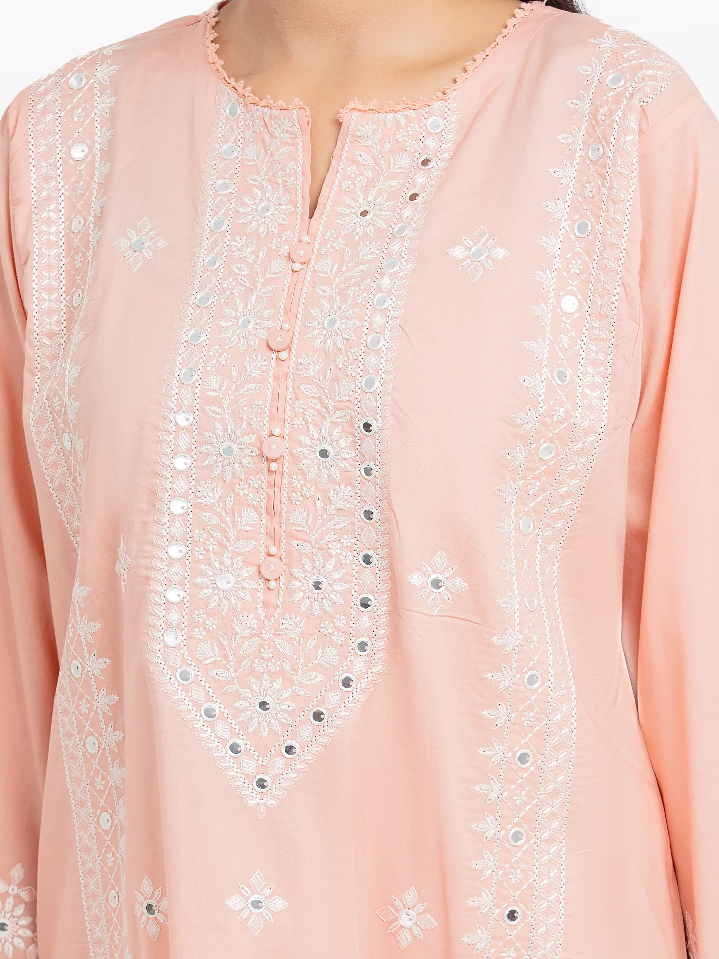 Embroidered Cambric Co-Ord Set - EWTKE25-81628ST - Image 3