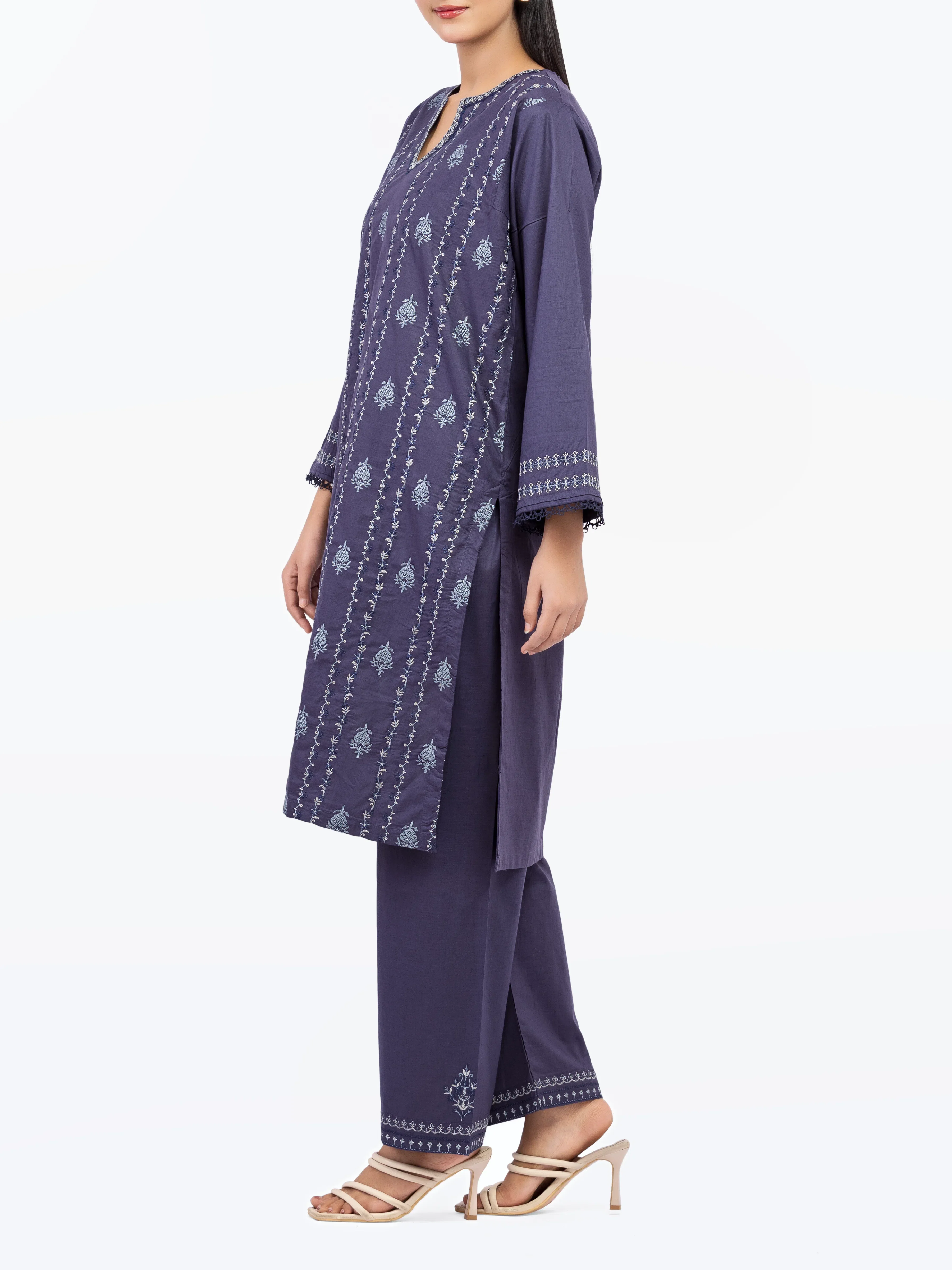 Embroidered Cambric Co-Ord Set - EWTKE25-81630ST - Image 5
