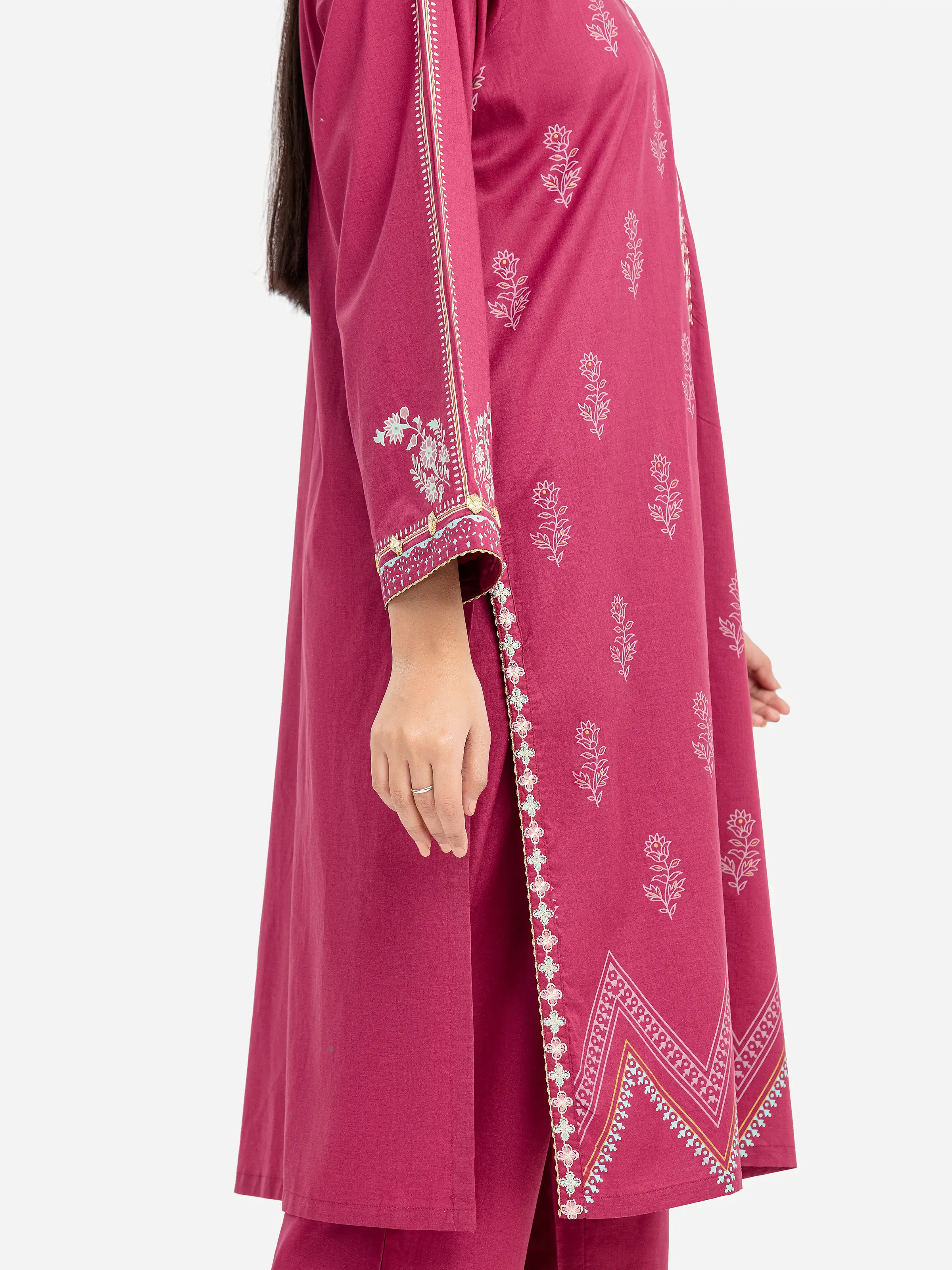 Embroidered Cambric Shirt Trouser - EWTKE5-81622ST - Image 4