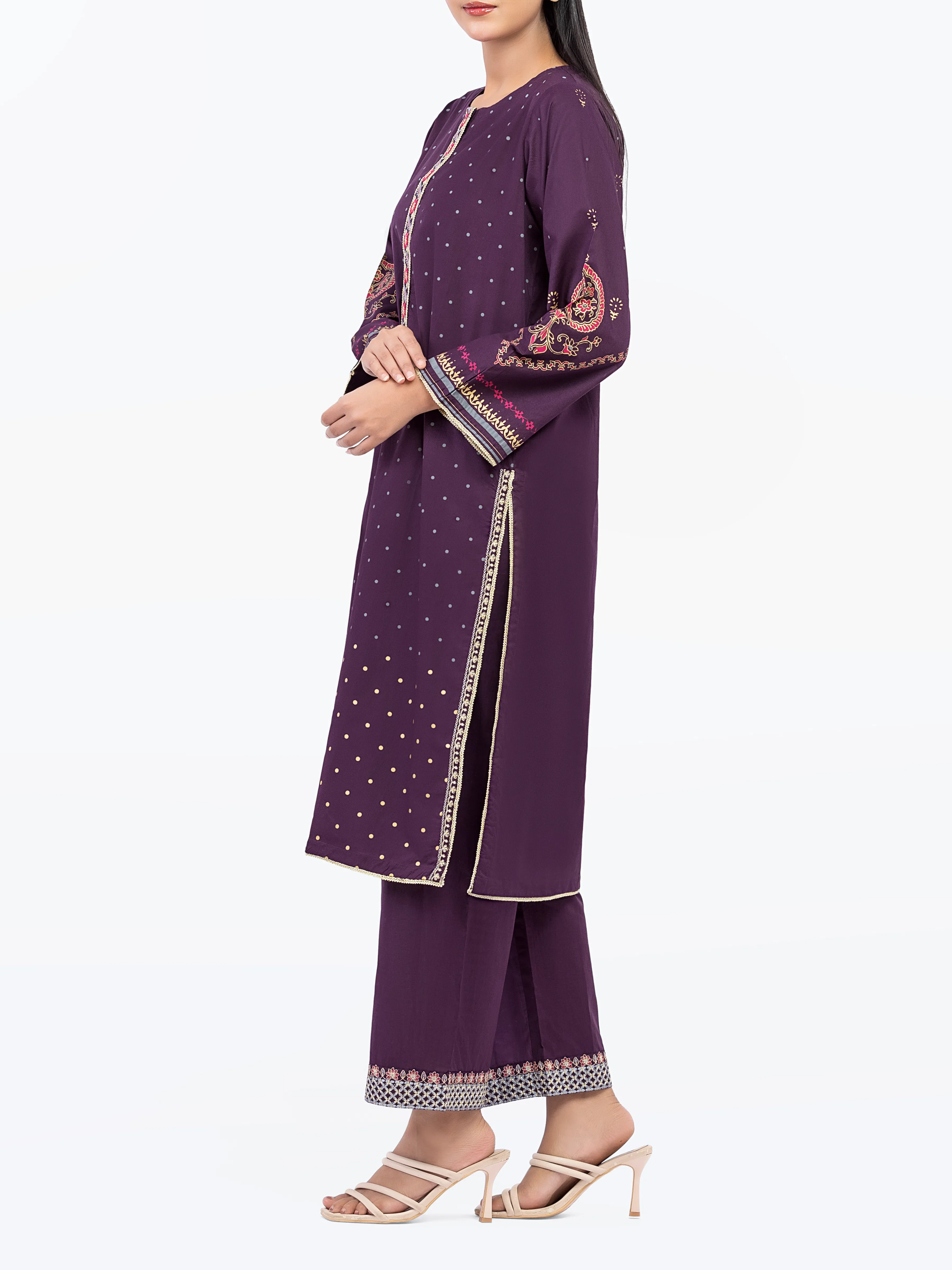 Embroidered Cambric Co-Ord Set - EWTKE5-81625ST - Image 5