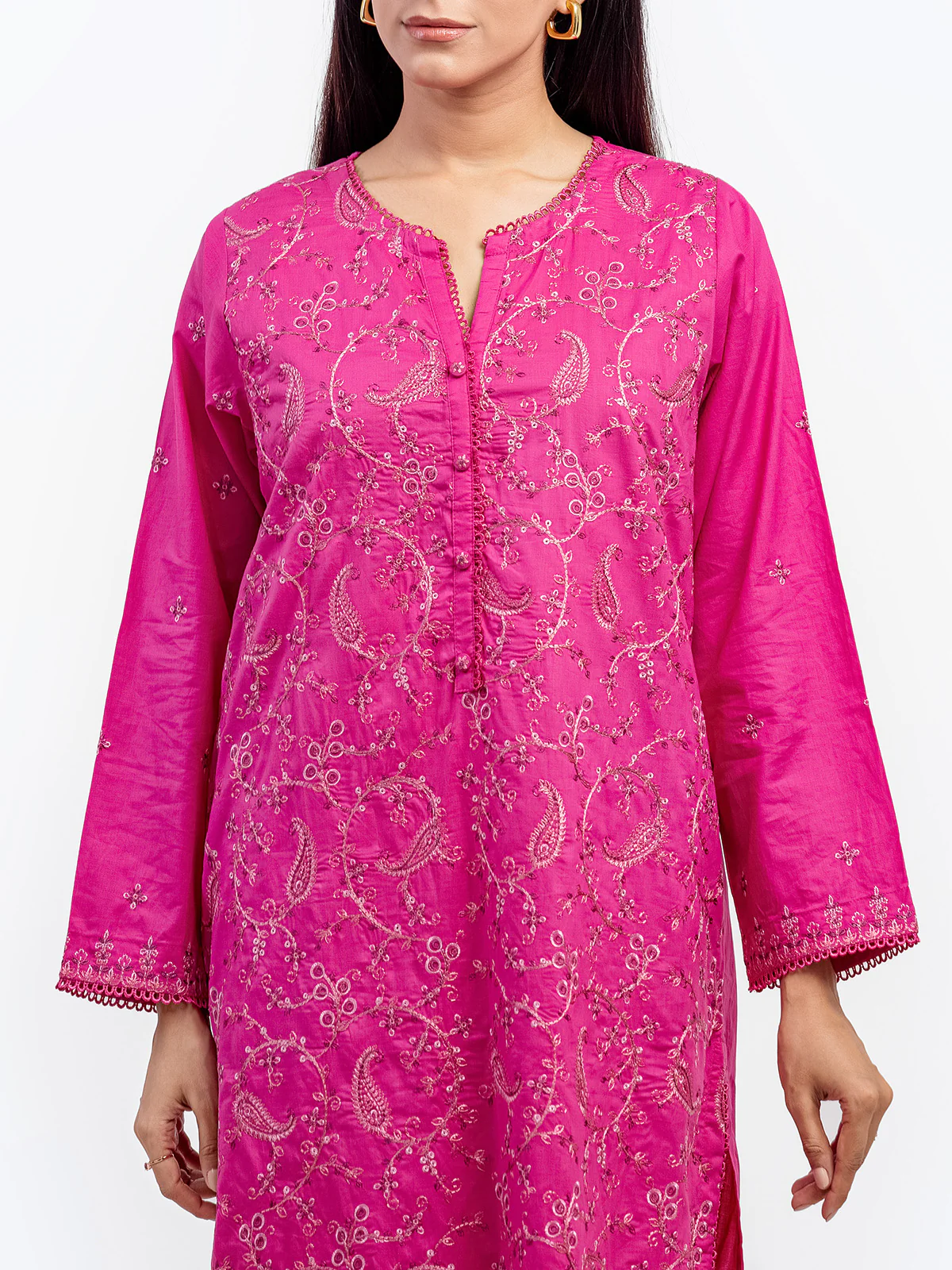 Embroidered Cambric Co-Ord Set - EWTKE5-81627ST - Image 3