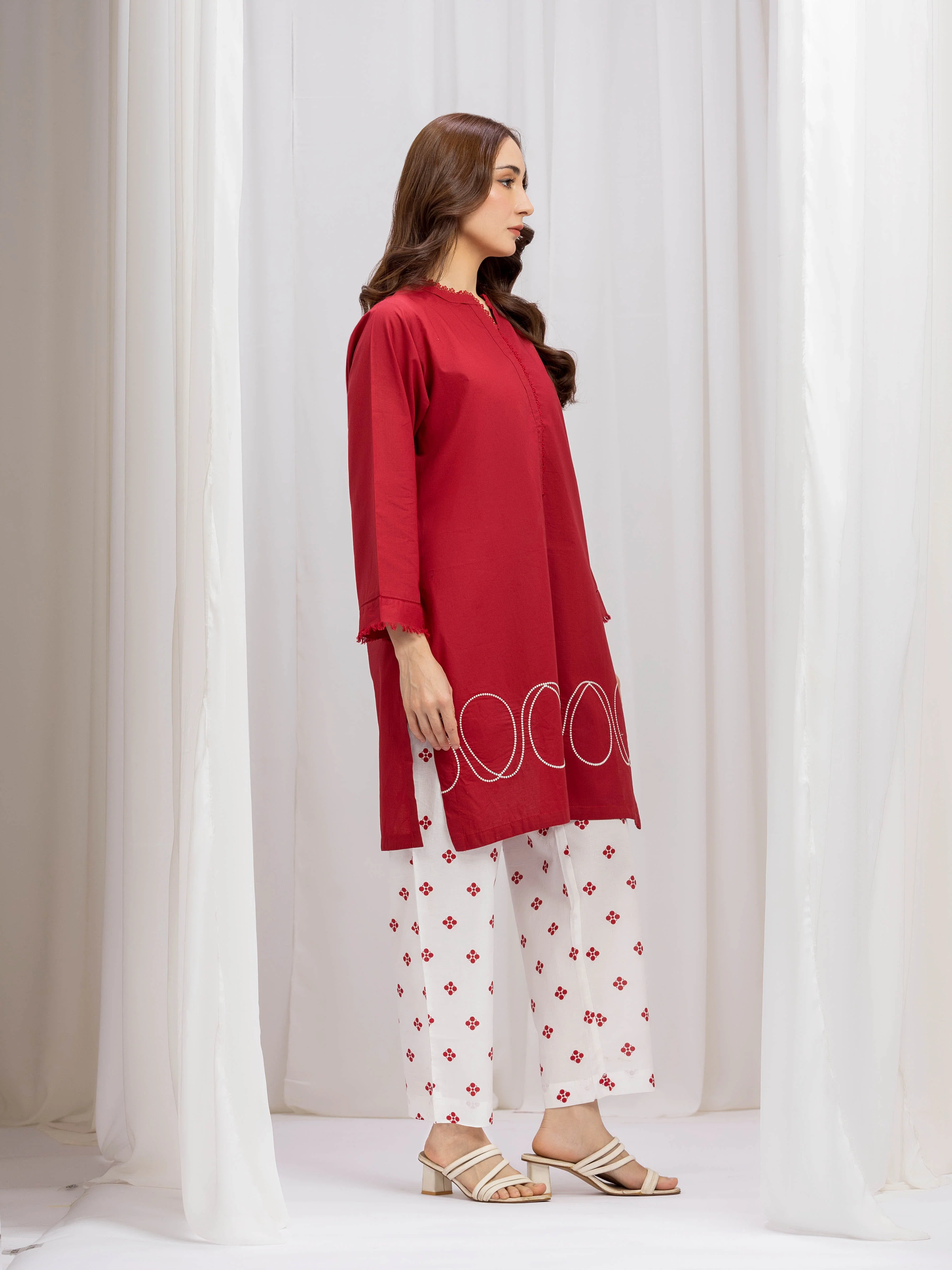 Embroidered Cambric Co-Ord Set - EWTKE5-85008ST - Image 5