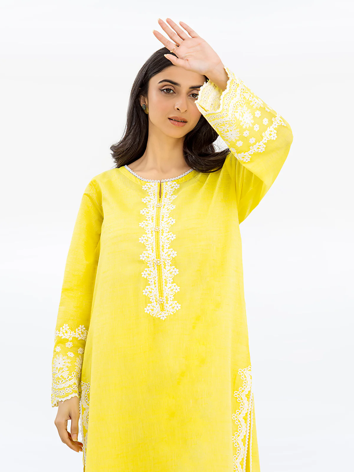 Embroidered Chambray Shirt Trouser - EWTKE24-80350ST