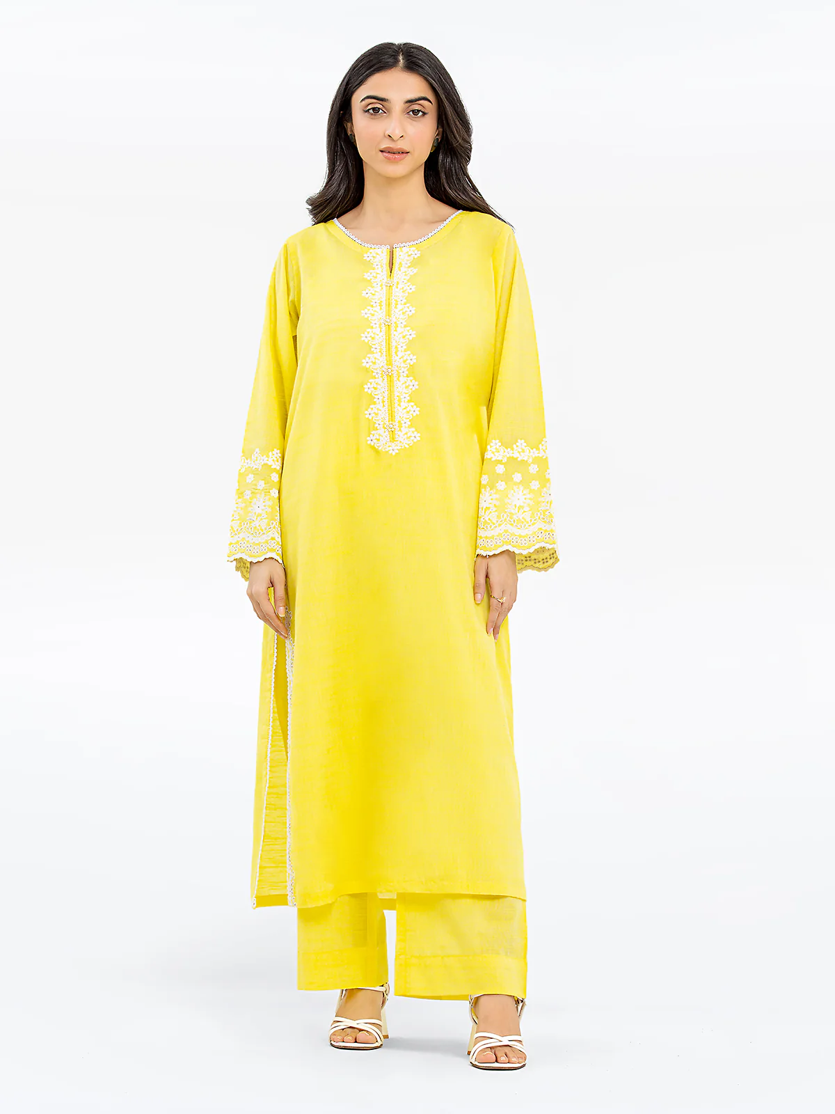 Embroidered Chambray Shirt Trouser - EWTKE24-80350ST - Image 2
