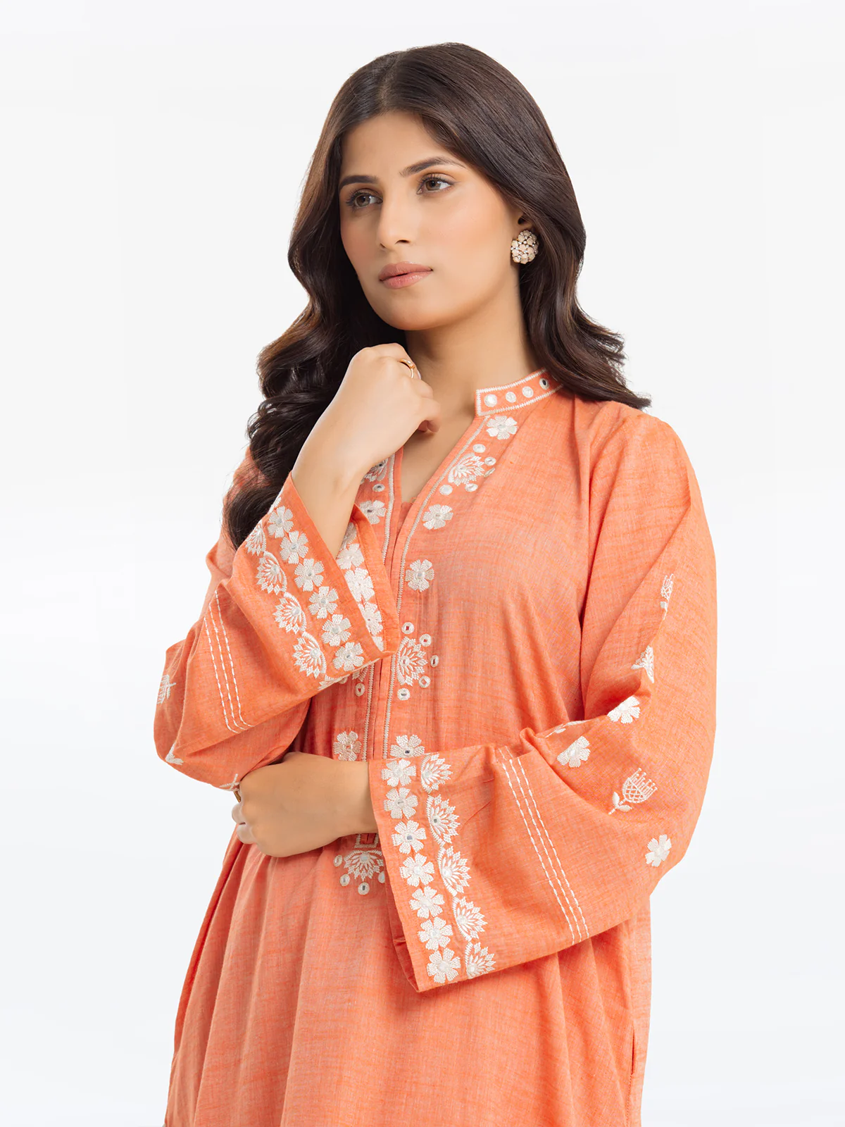 Embroidered Chambray Shirt Trouser - EWTKE24-80351ST