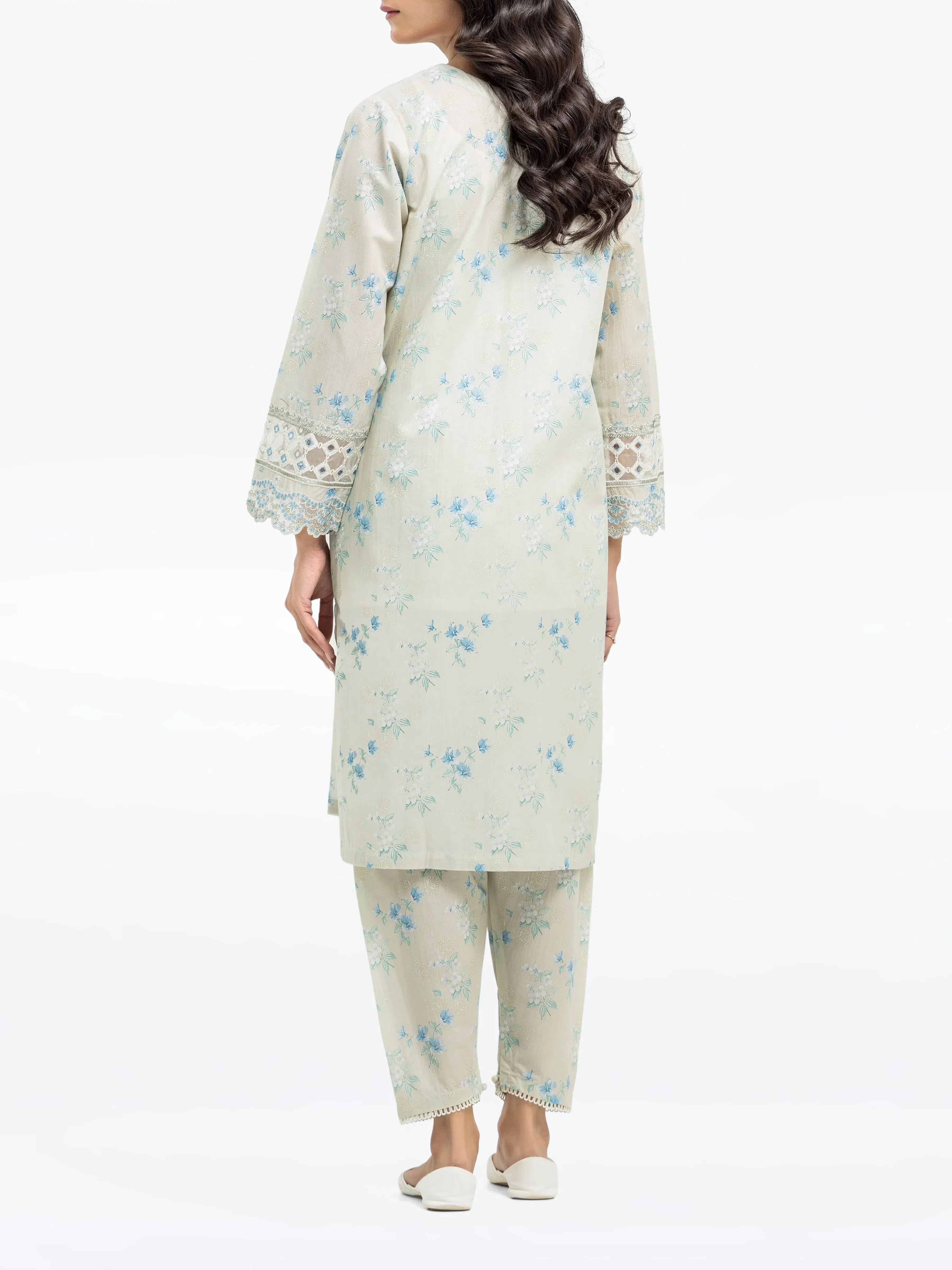 Embroidered Cotton Zari Shirt Trouser - EWTKE24-81162ST - Image 6