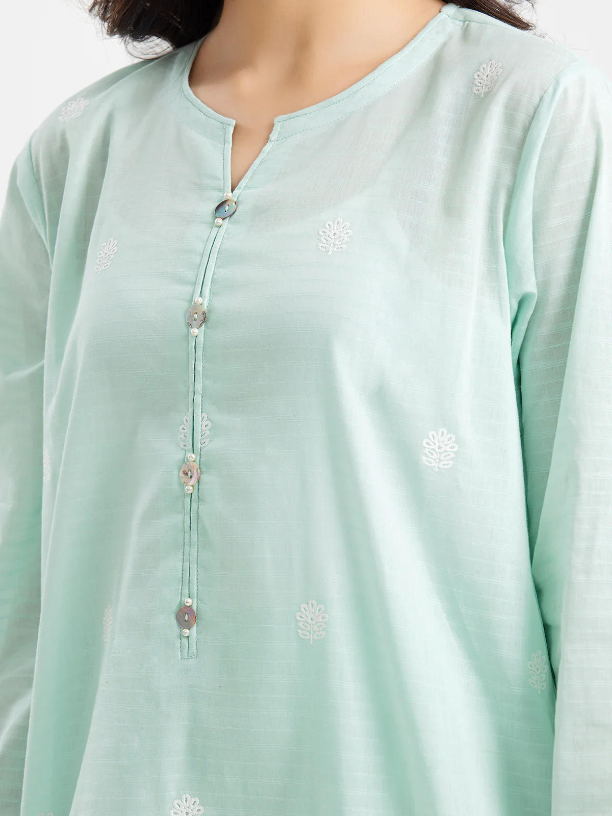 Embroidered Dobby Shirt Trouser - EWTKE24-69645ST - Image 3