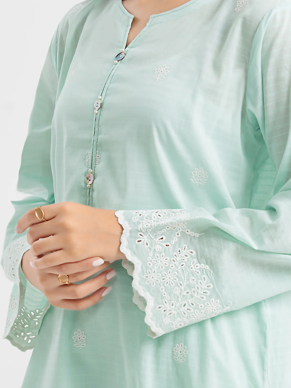 Embroidered Dobby Shirt Trouser - EWTKE24-69645ST - Image 4