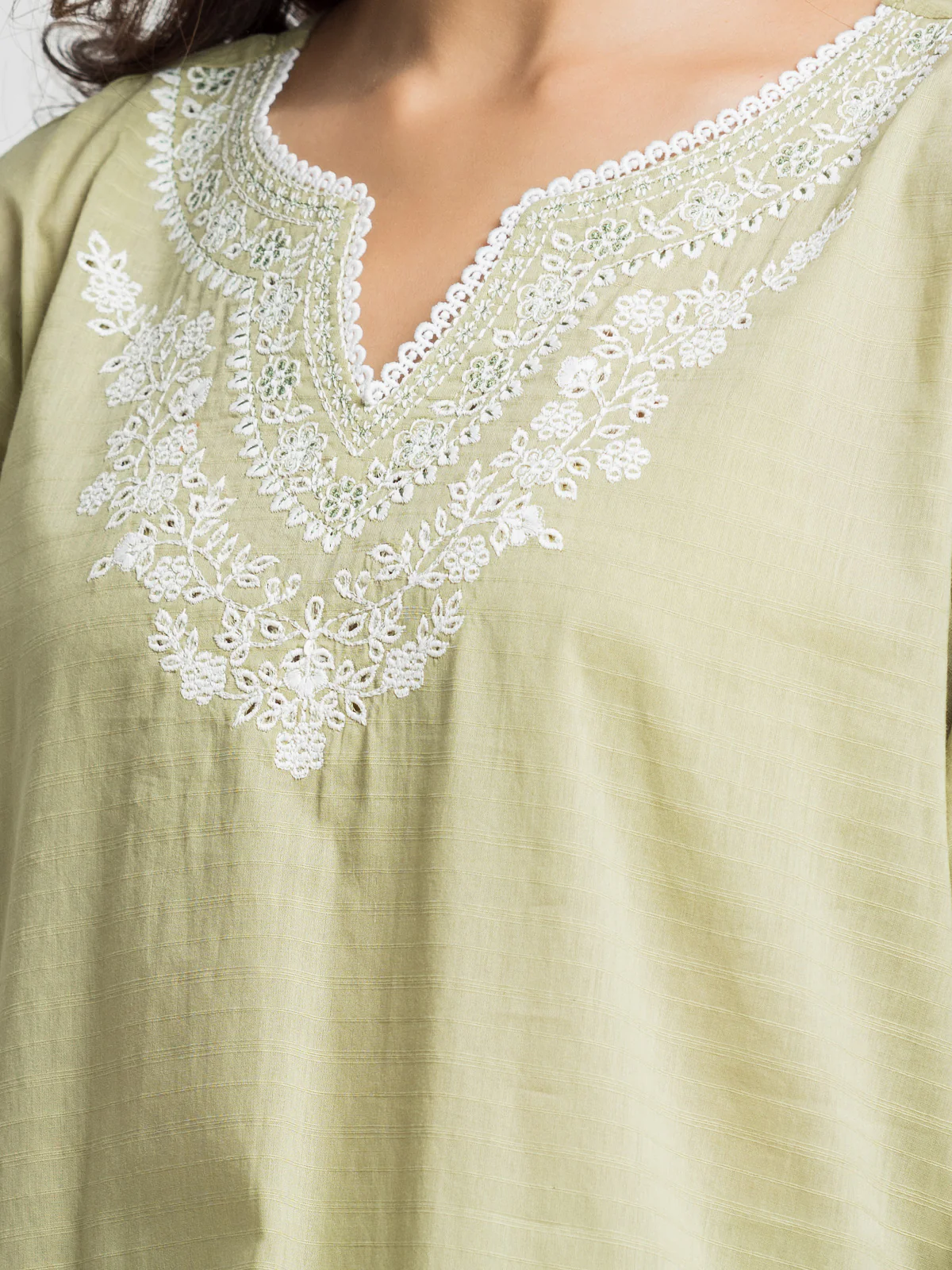 Embroidered Dobby Shirt Trouser - EWTKE24-69646ST - Image 3