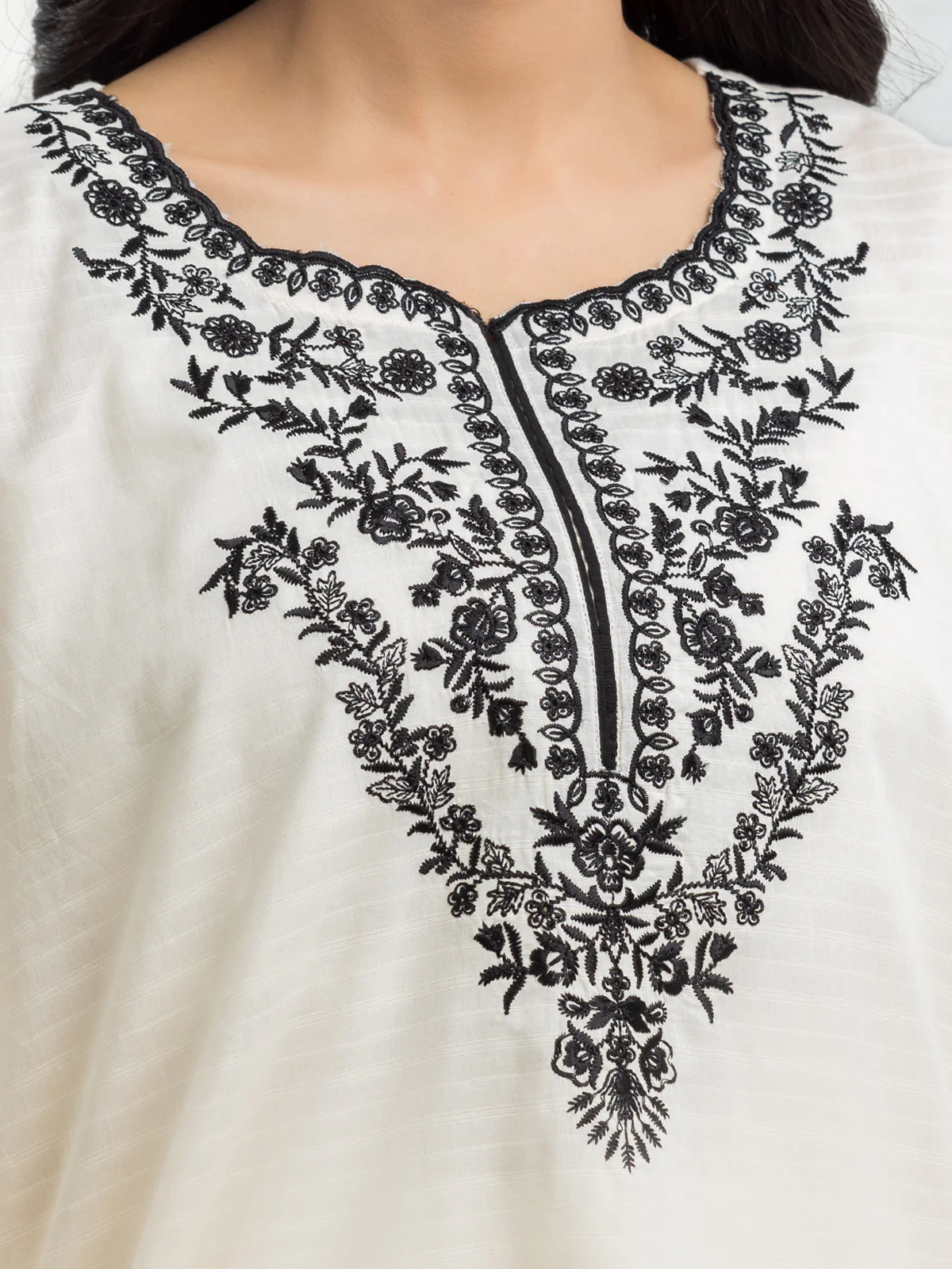 Embroidered Dobby Shirt Trouser - EWTKE24-69647ST - Image 5