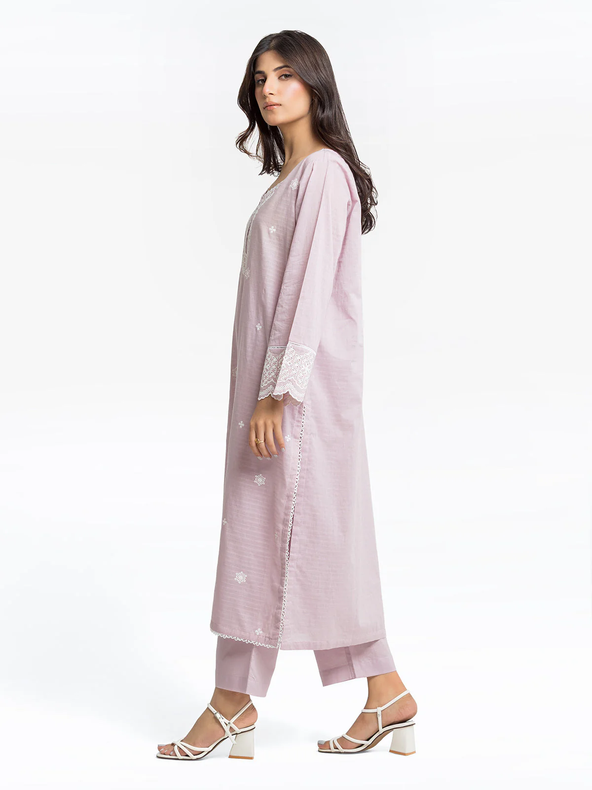 Embroidered Dobby Shirt Trouser - EWTKE24-69648ST - Image 5