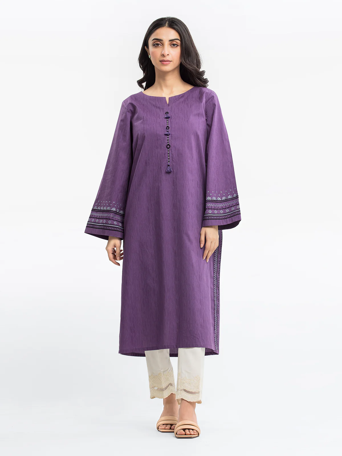 Embroidered Dobby Shirt Trouser - EWTKE24-69657ST