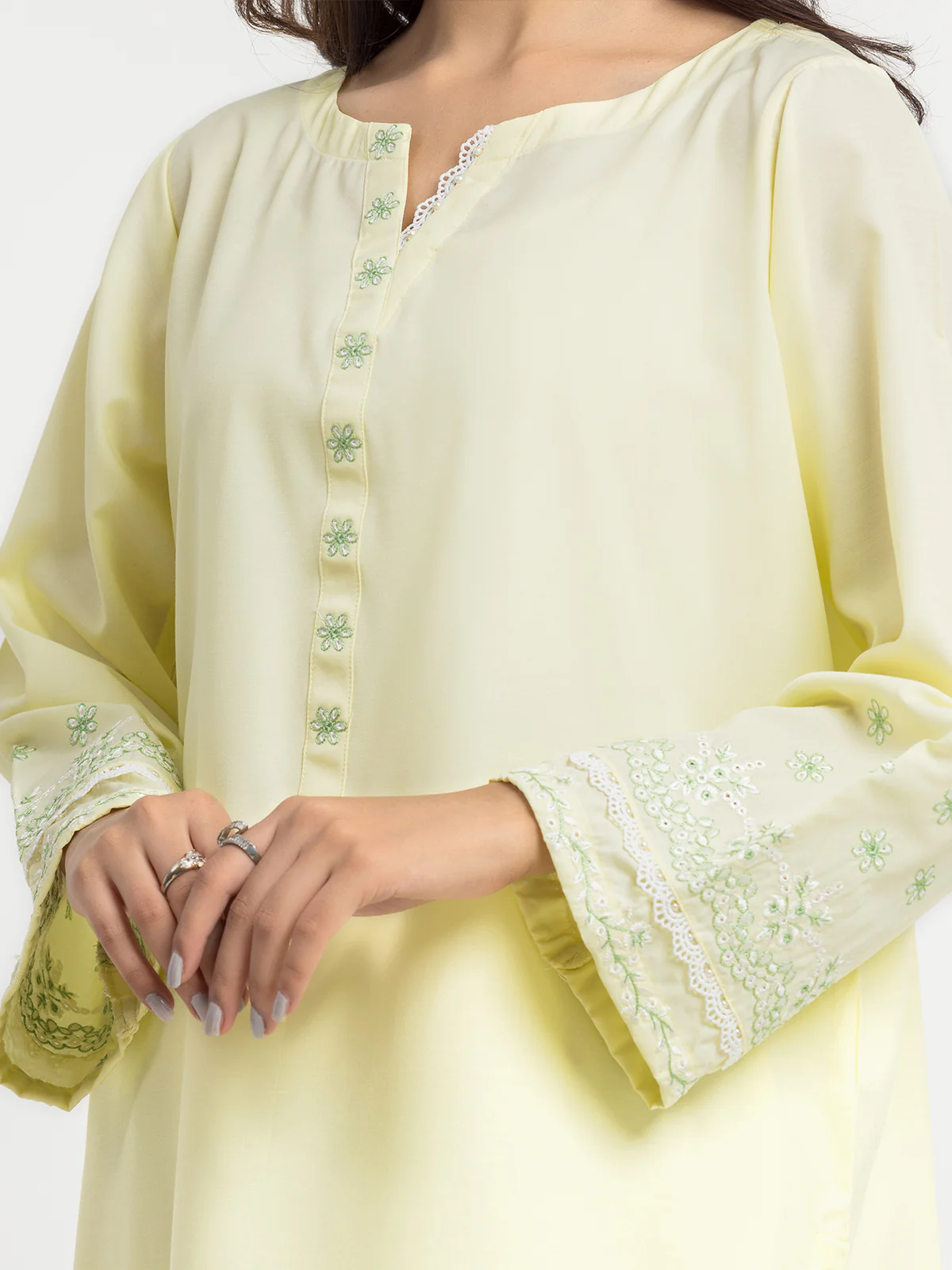 Embroidered Dobby Shirt Trouser - EWTKE24-69679ST - Image 3