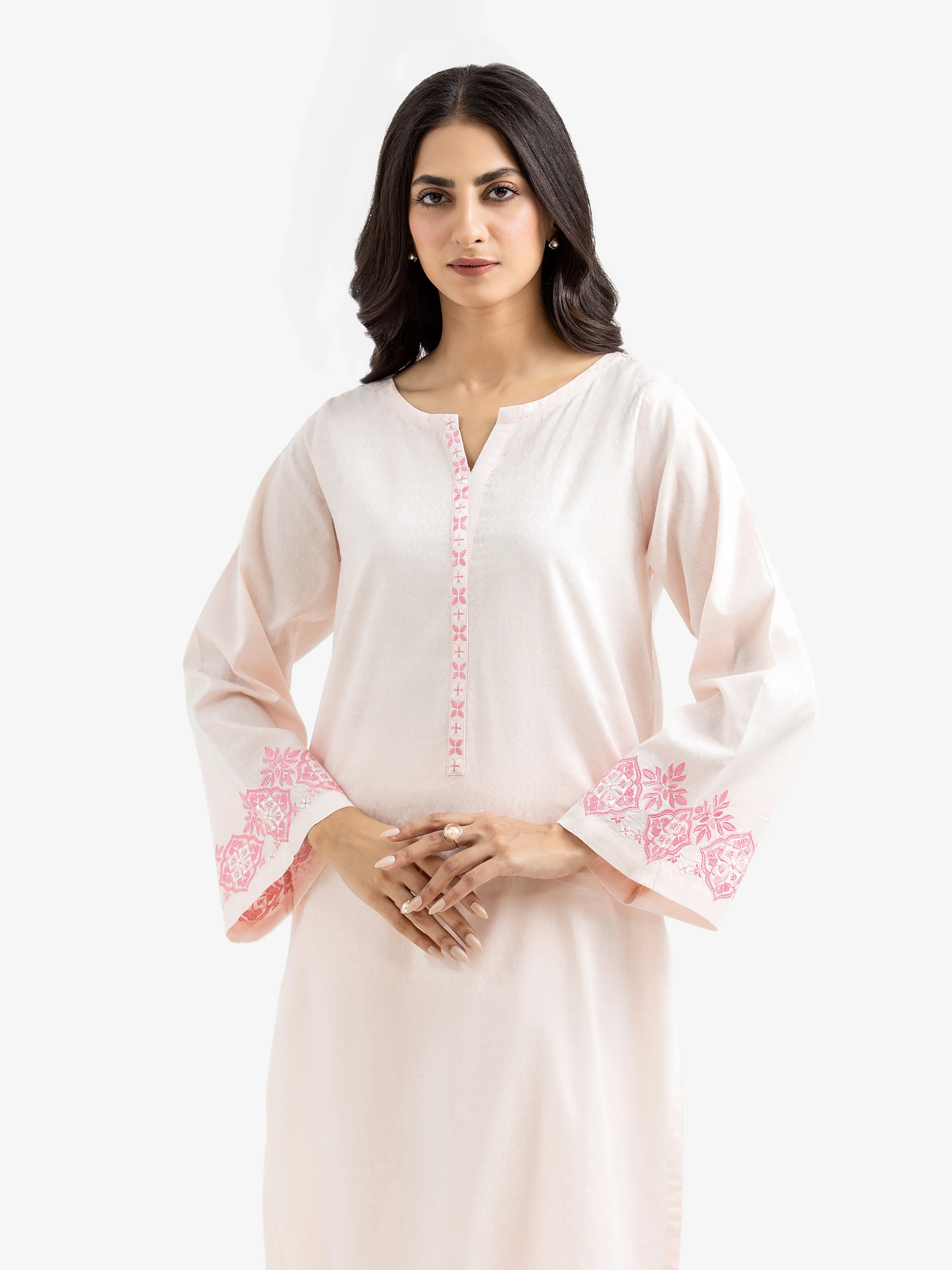 Embroidered Dobby Shirt Trouser - EWTKE24-69684ST