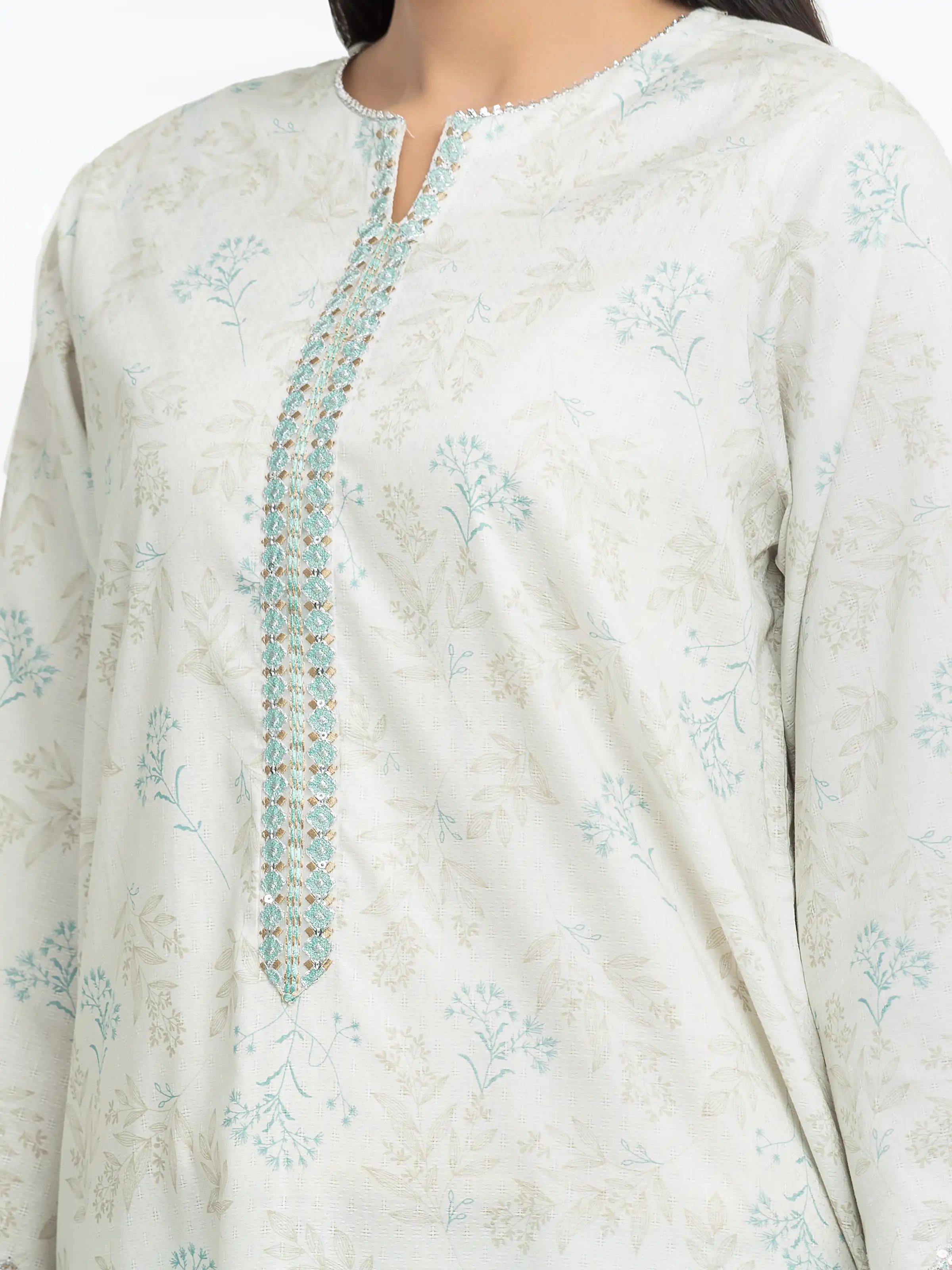 Embroidered Dobby Co-Ord Set - EWTKE24-81350ST - Image 3