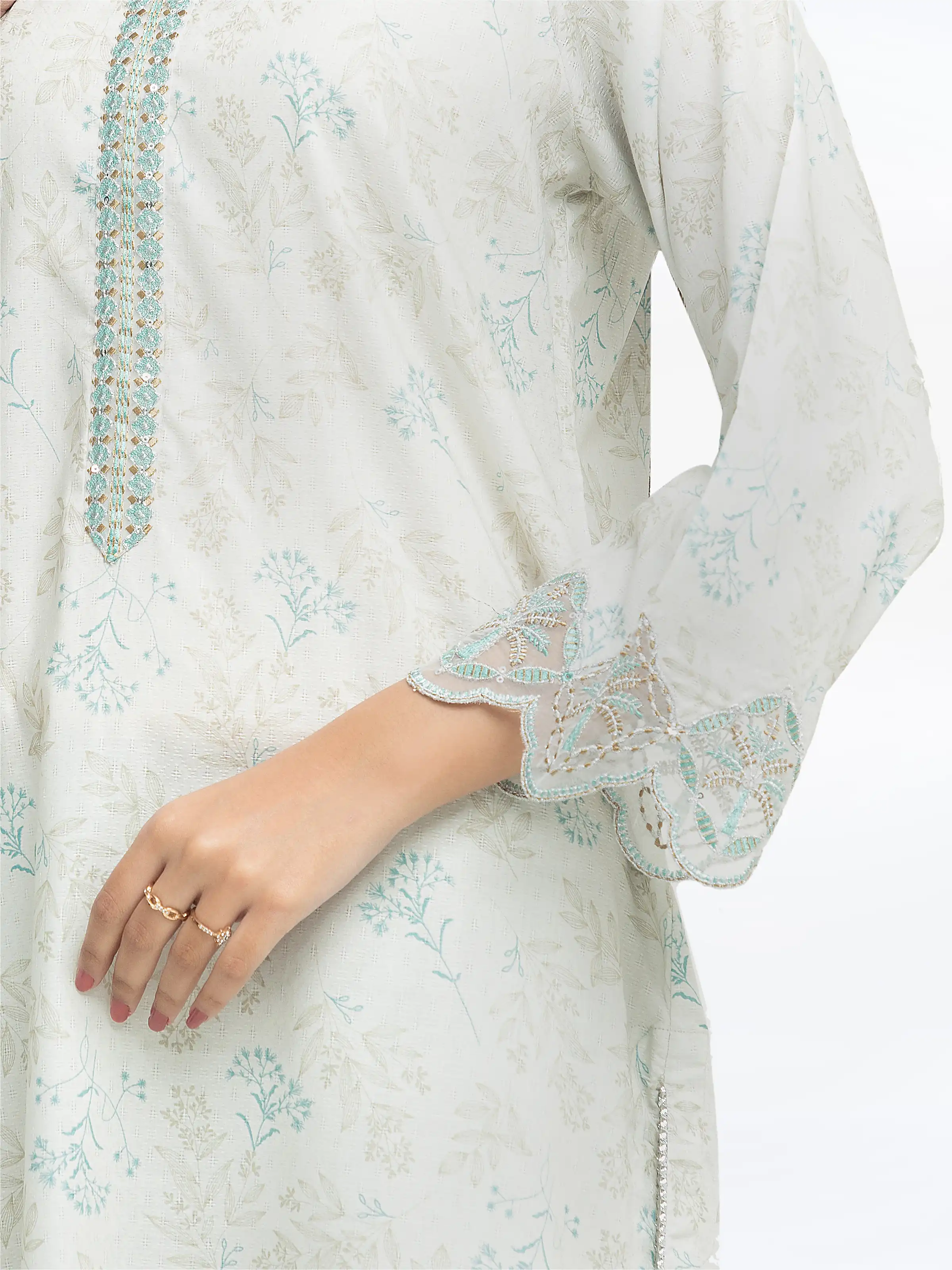 Embroidered Dobby Co-Ord Set - EWTKE24-81350ST - Image 4