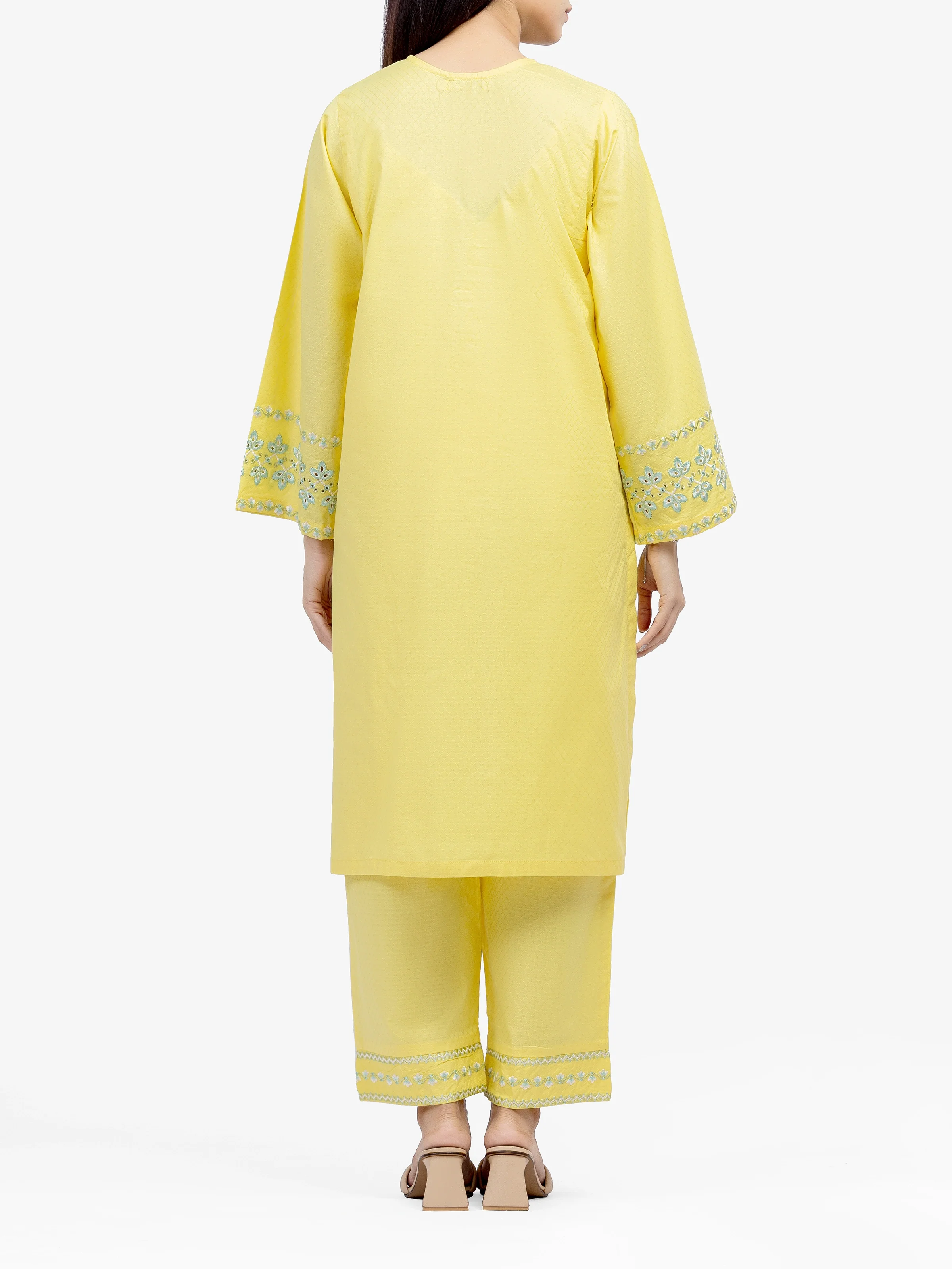 Embroidered Dobby Shirt Trouser - EWTKE24-81455ST - Image 5