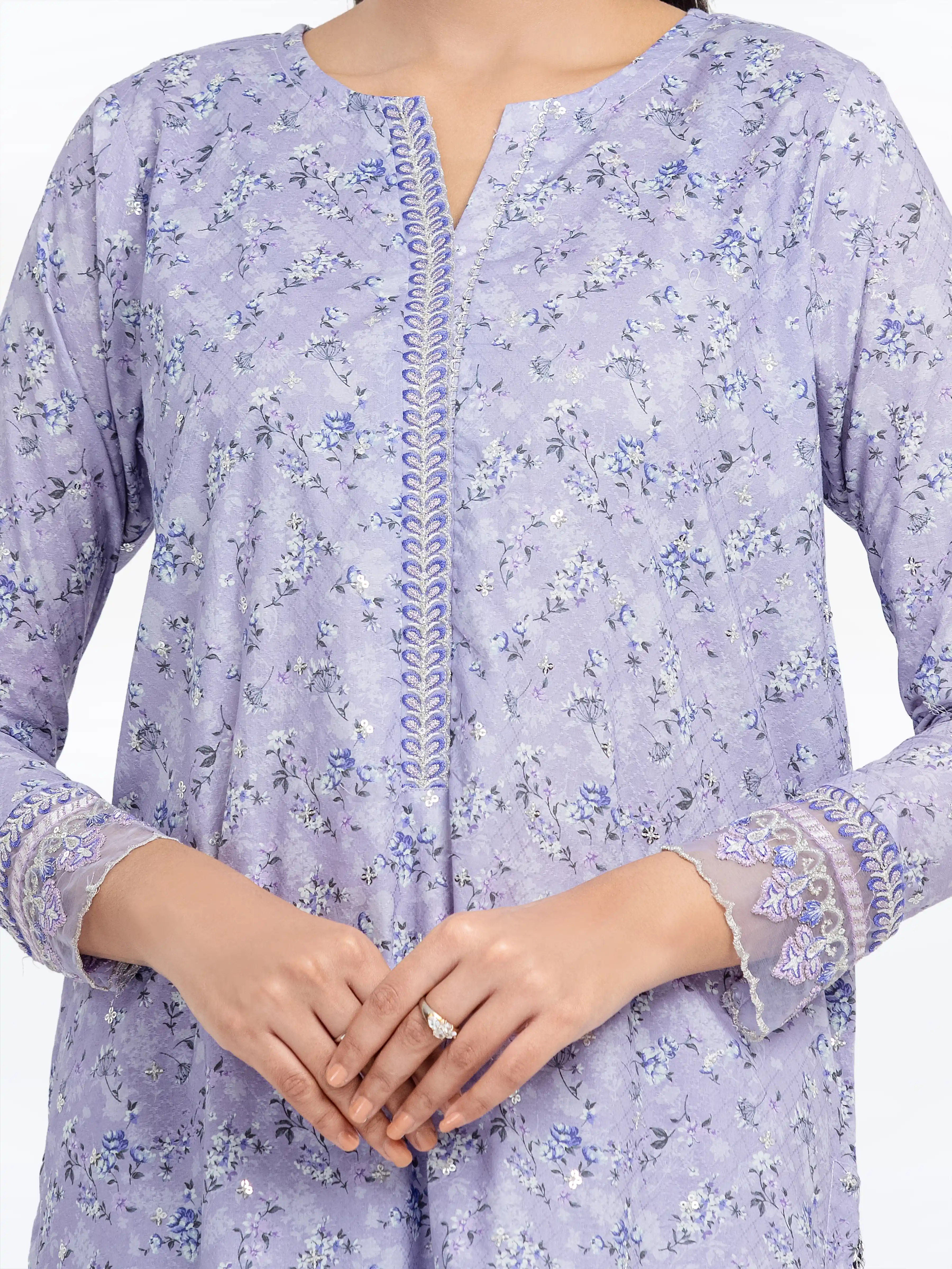 Embroidered Dobby Co-Ord Set - EWTKE24-81459ST - Image 3