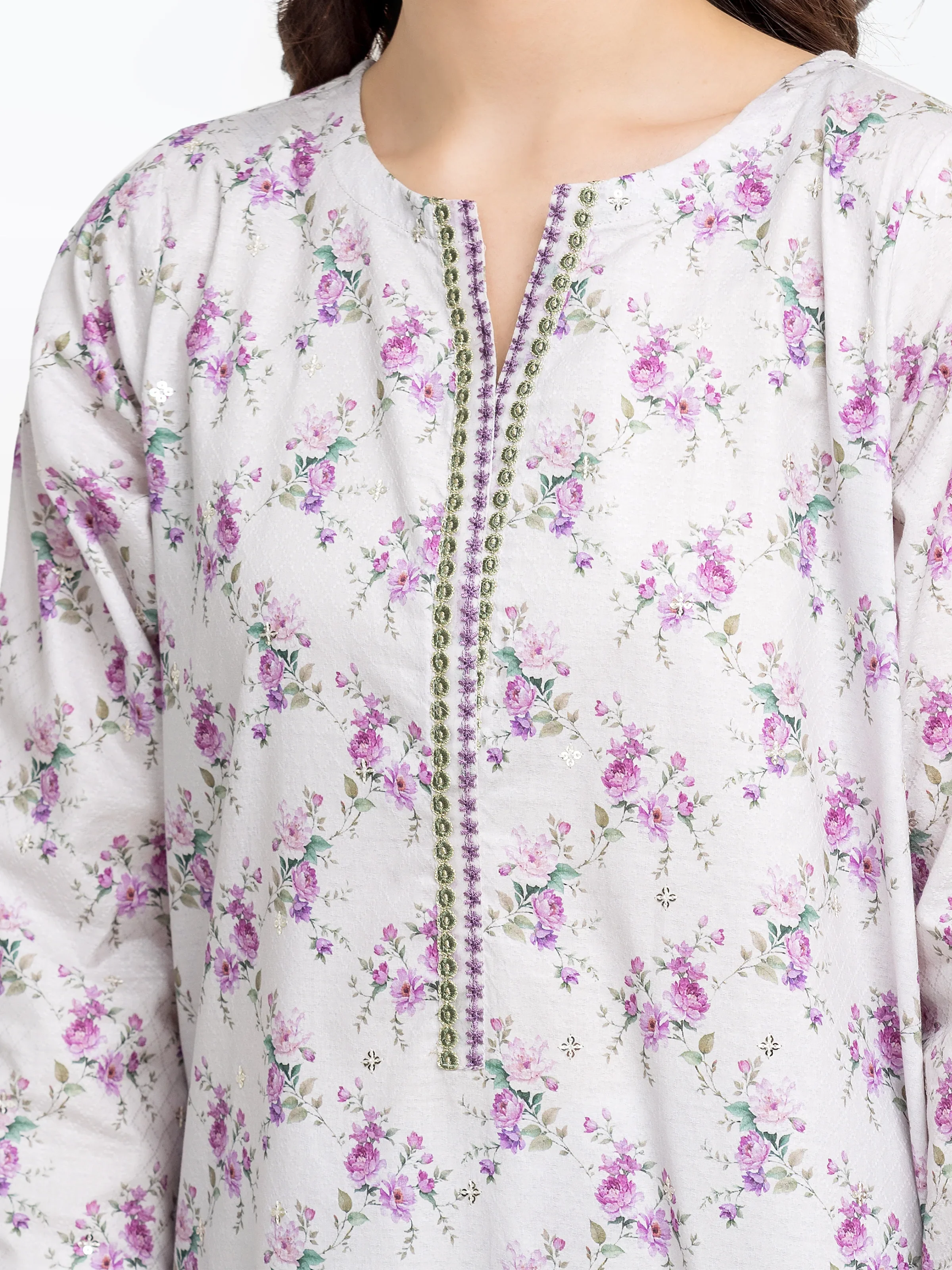Embroidered Dobby Co-Ord Set - EWTKE24-81461ST - Image 3