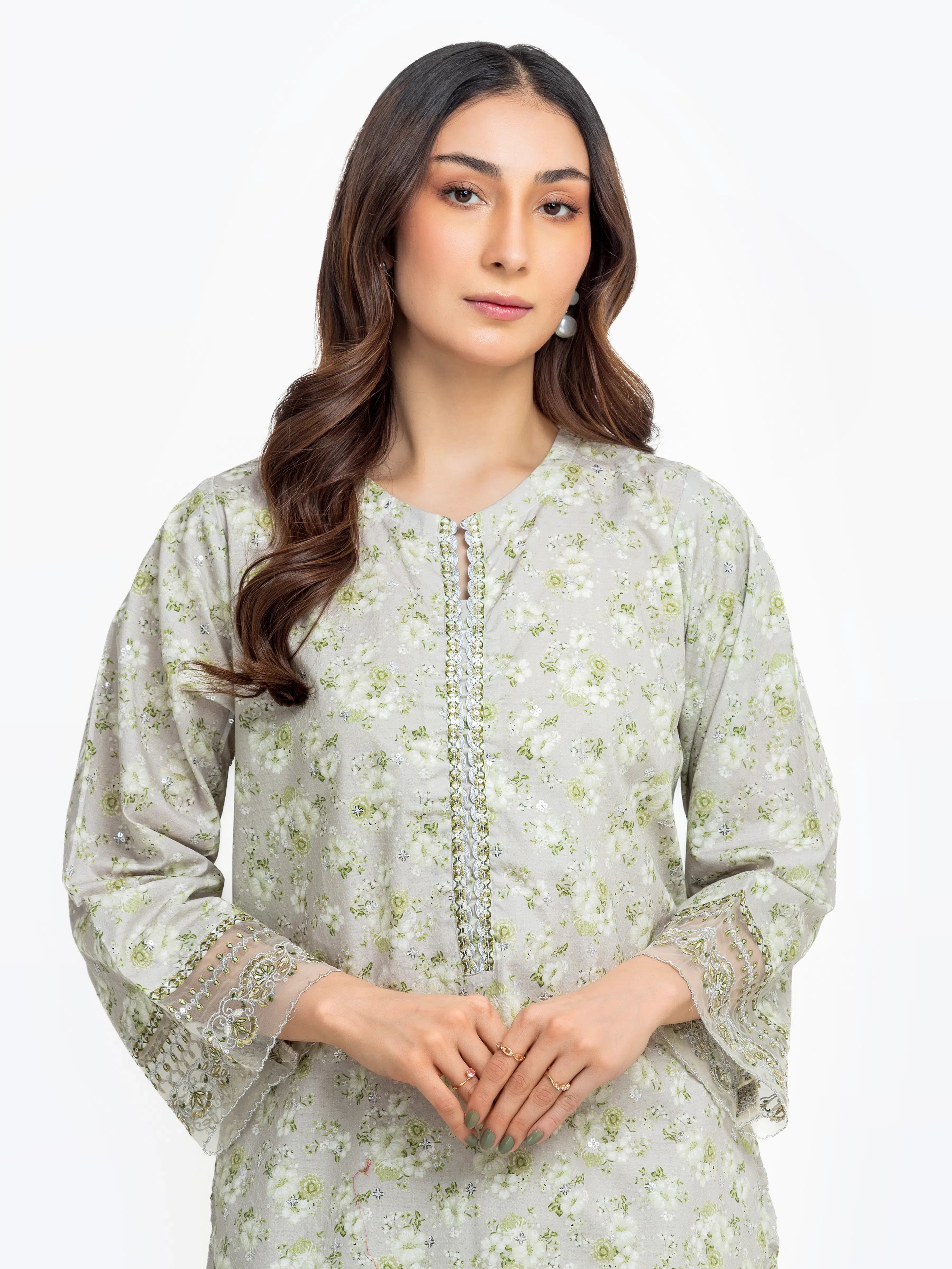 Embroidered Dobby Co-Ord Set - EWTKE24-81463ST - Image 2