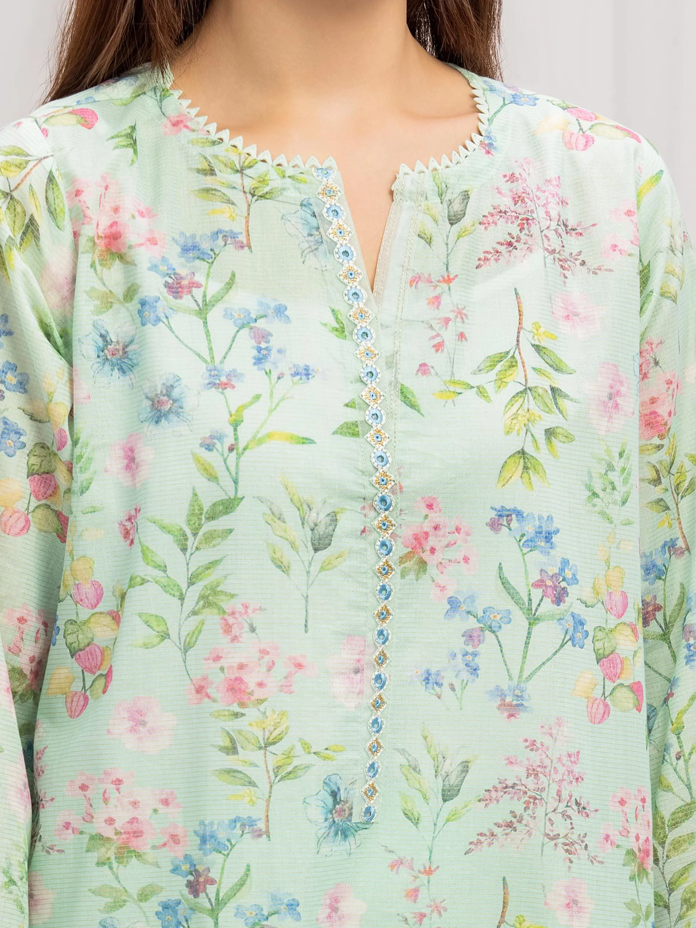 Embroidered Lawn Shirt Trouser - EWTKE5-82345ST - Image 2