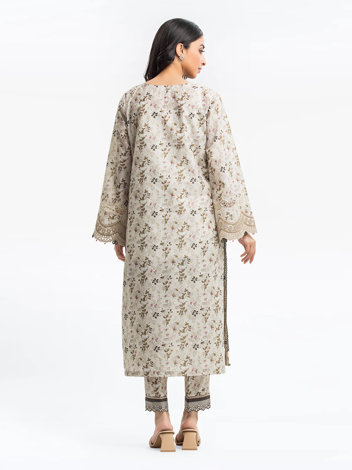 Embroidered Lawn Slub Suit - EWTKE24-69637-3P - Image 5
